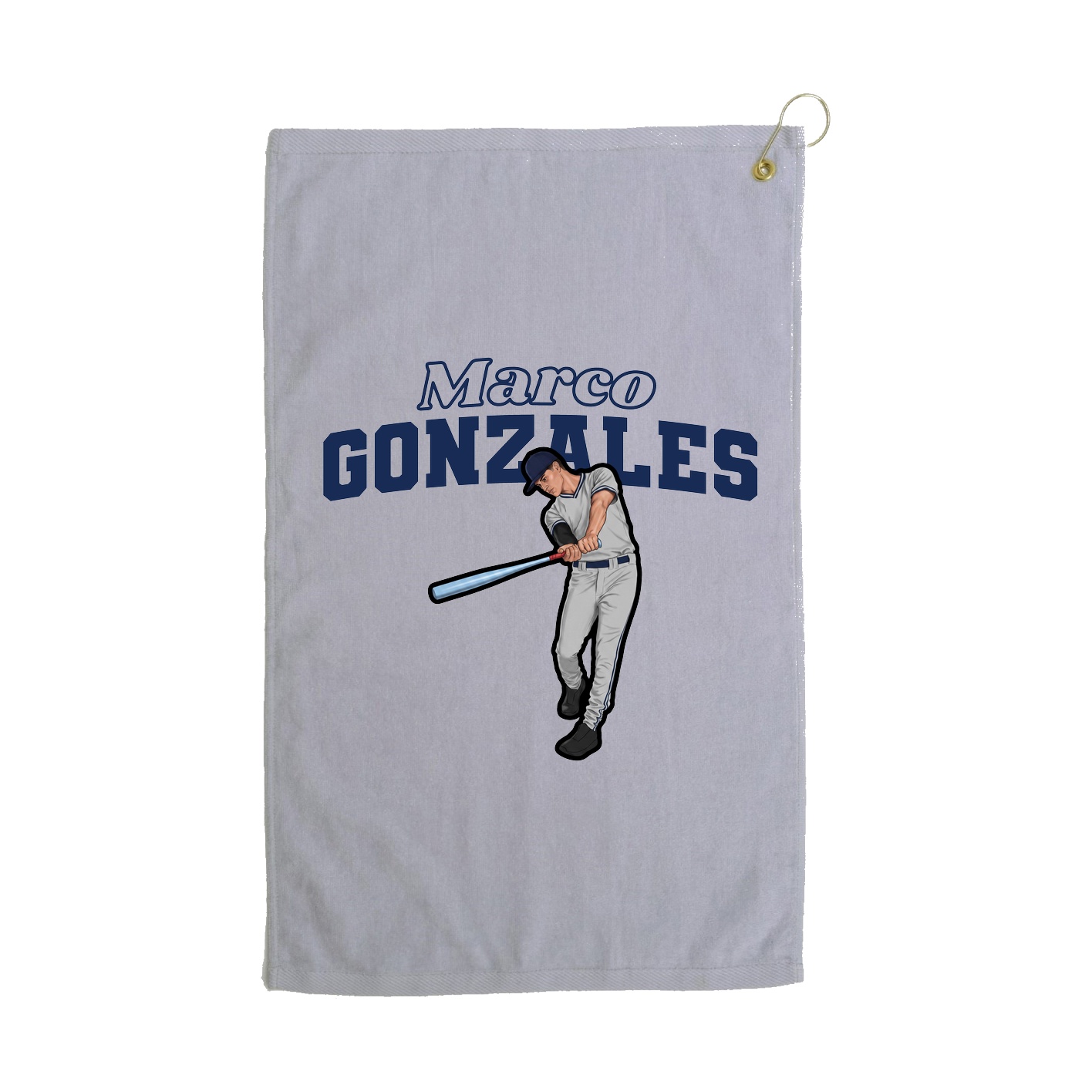 Golf Towel — Name Arch in Grey