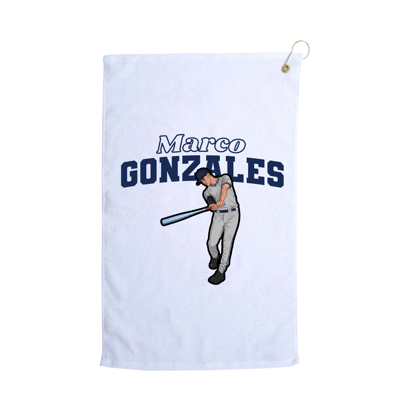 Golf Towel — Name Arch in White