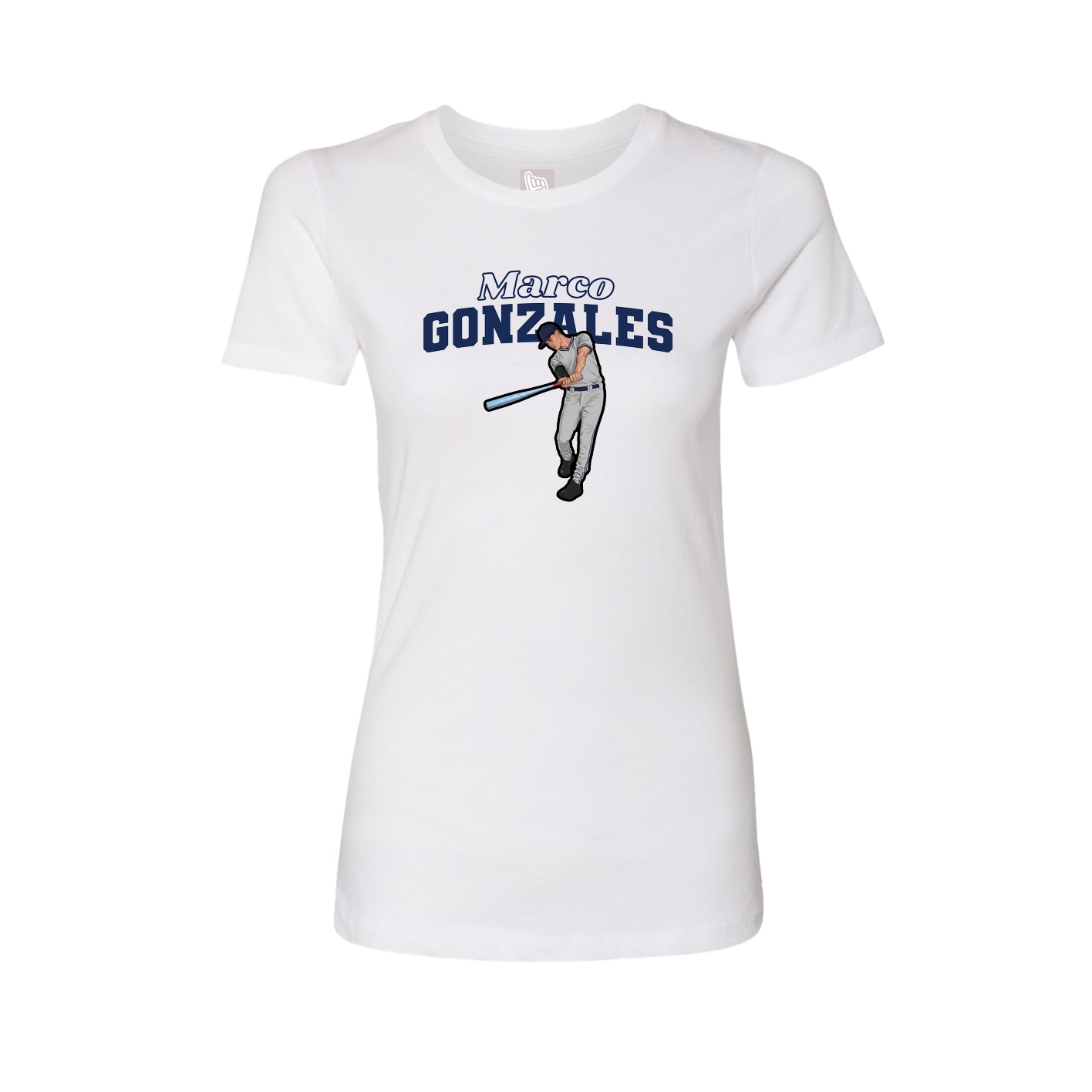 Fitted Women's Tee — Name Arch in White