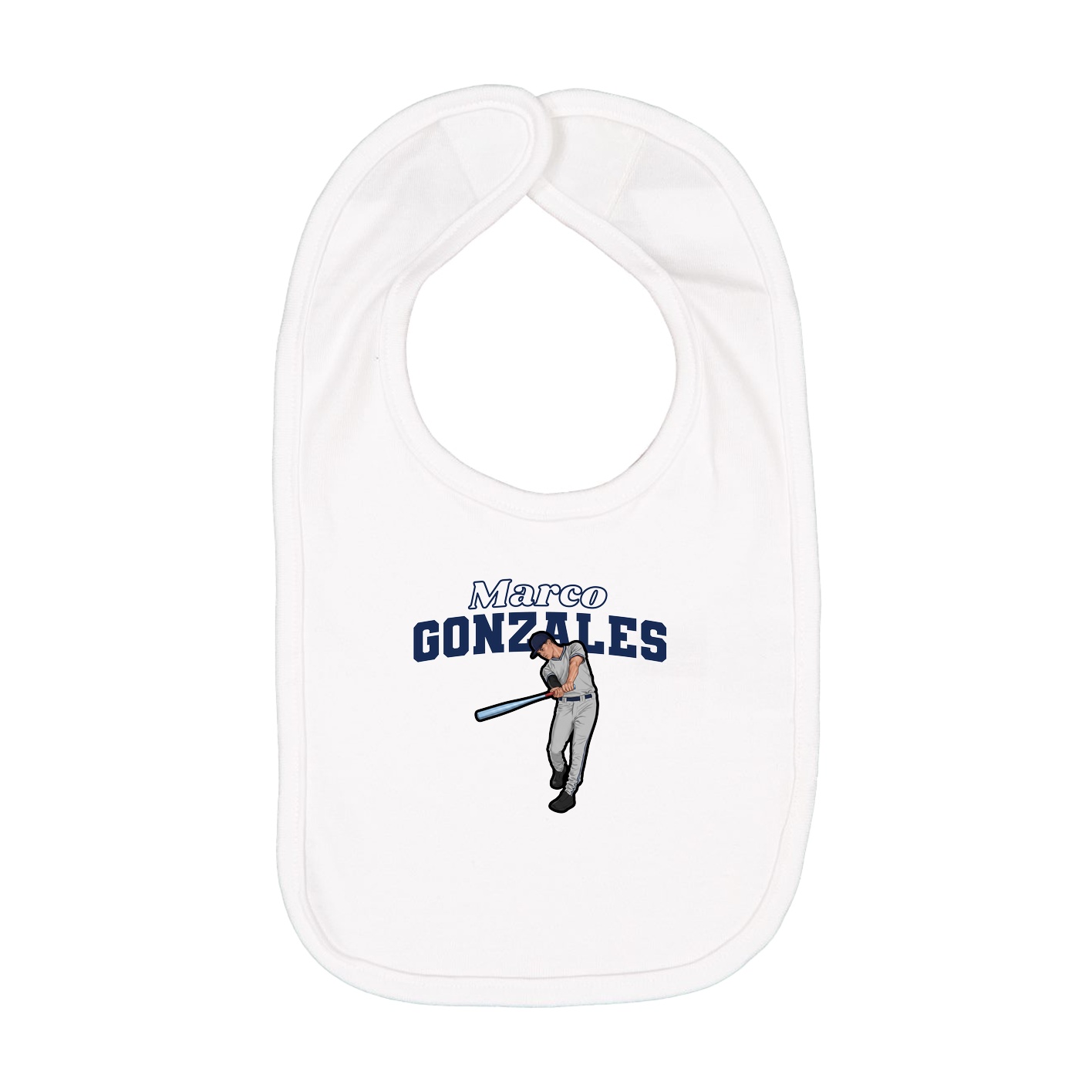 Infant Bib — Name Arch in White