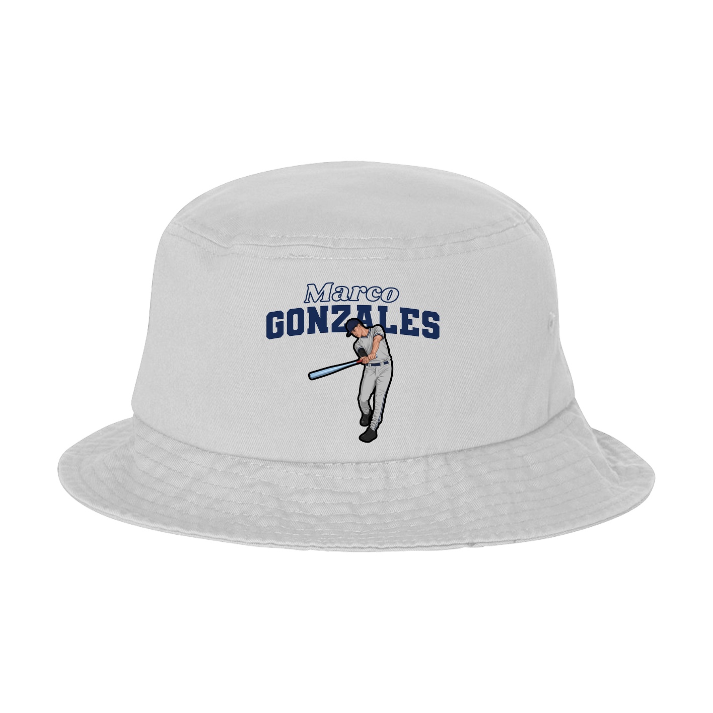 Bucket Cap — Name Arch in White