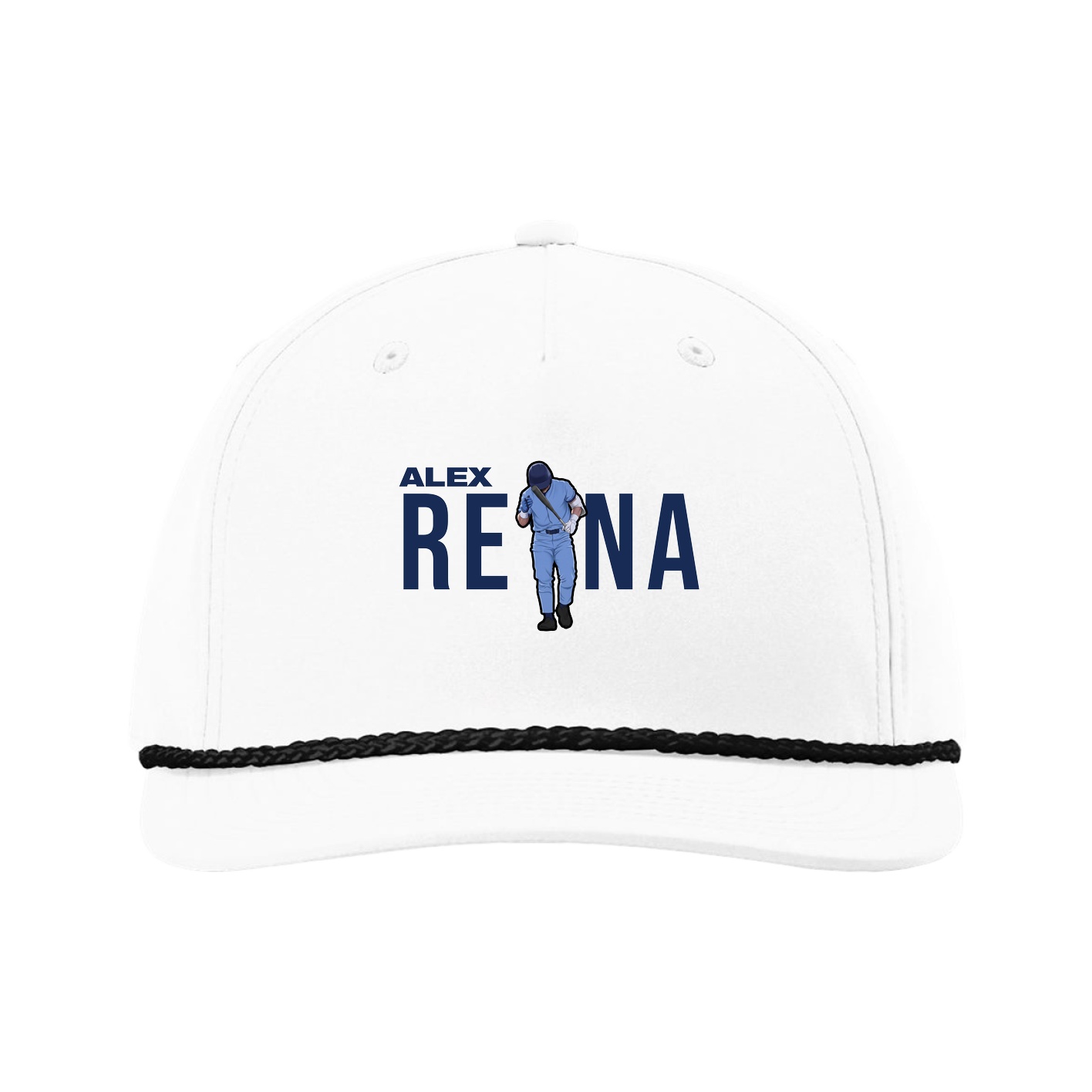 Five-Panel Classic Rope Cap — Player Name in White