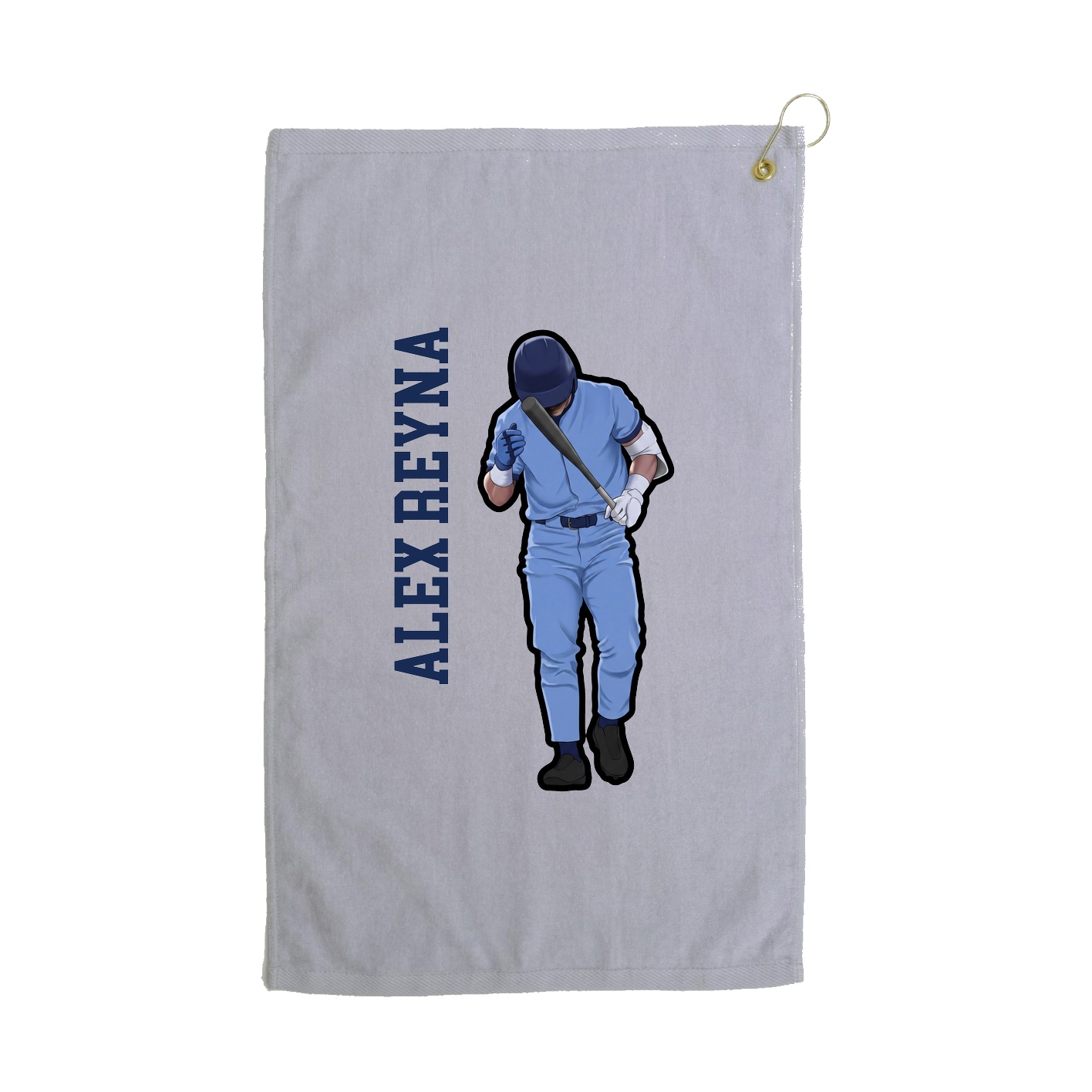 Golf Towel — Name Vertical in Grey