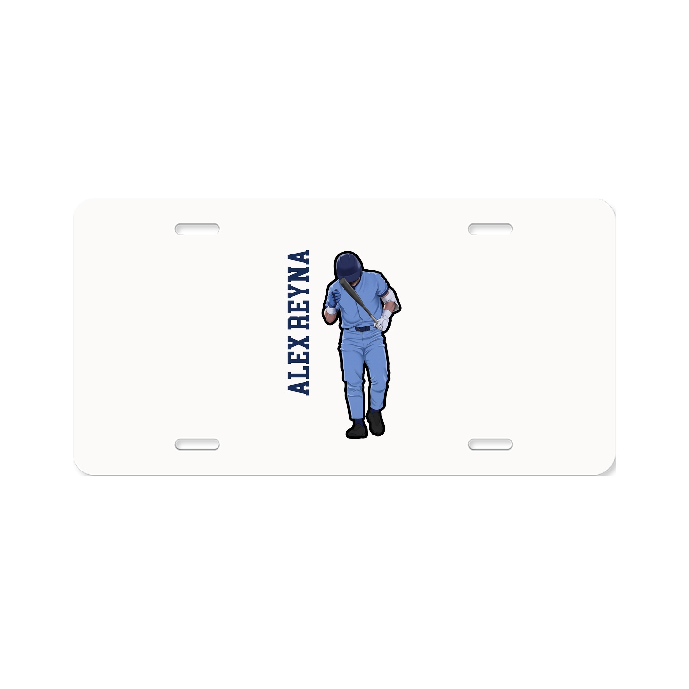 License Plate — Name Vertical in Classic