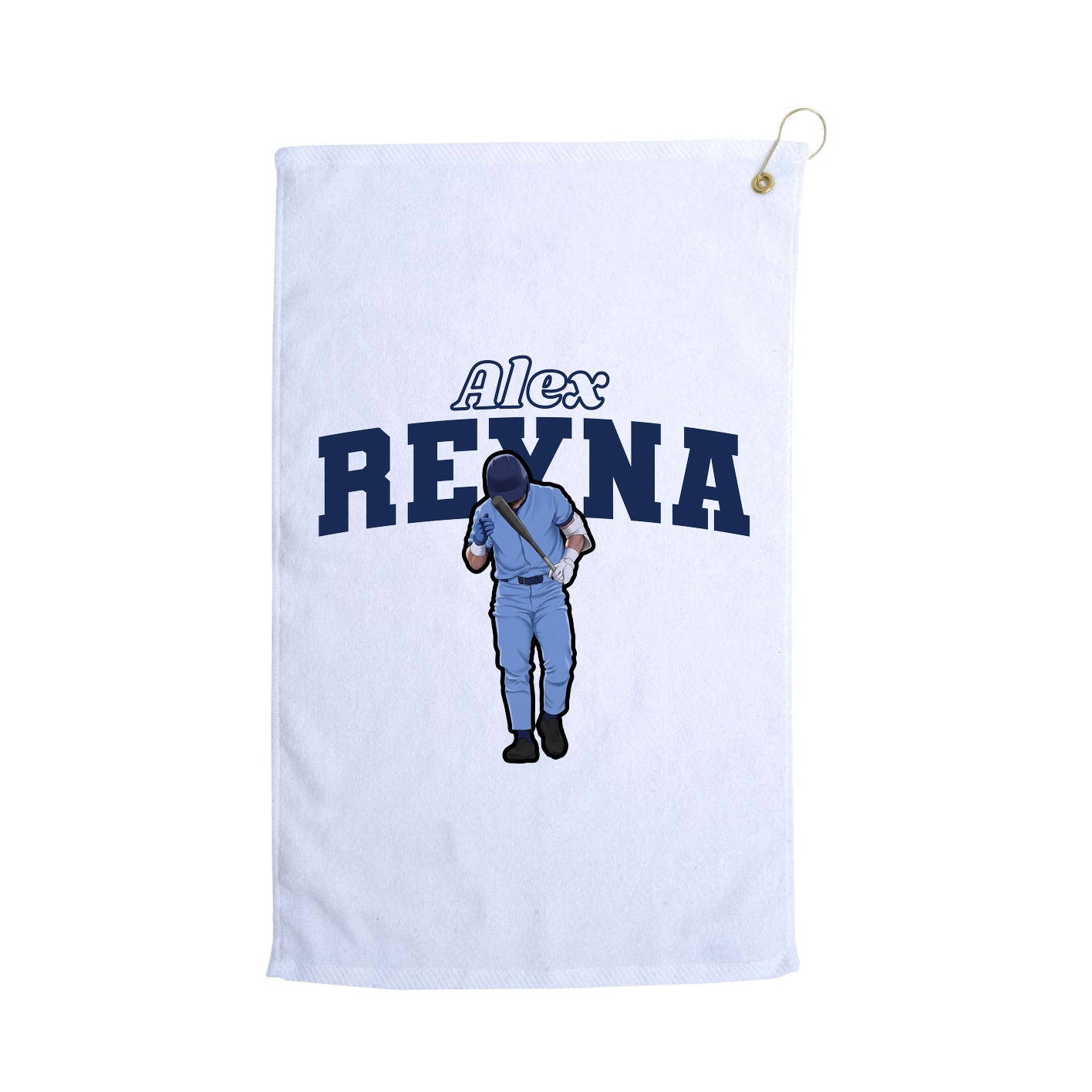 Golf Towel — Name Arch in White