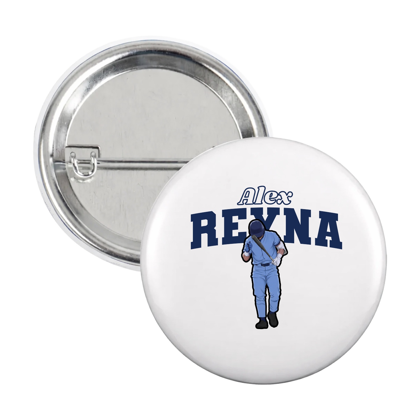 Game Day Button — Name Arch in White