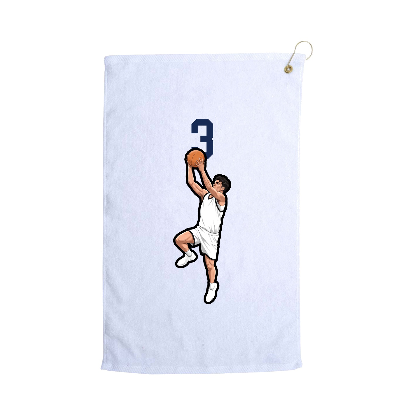 Golf Towel — Number Top in White
