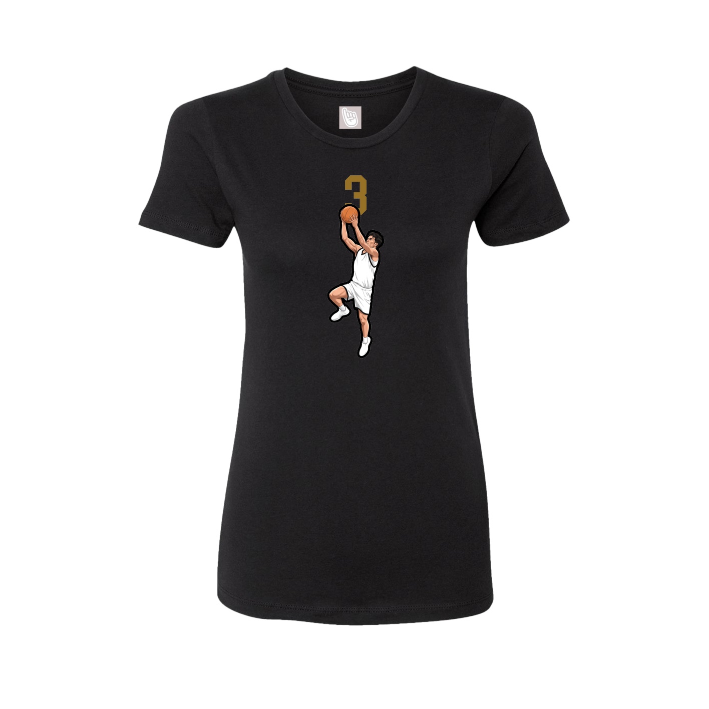Fitted Women's Tee — Number Top in Black