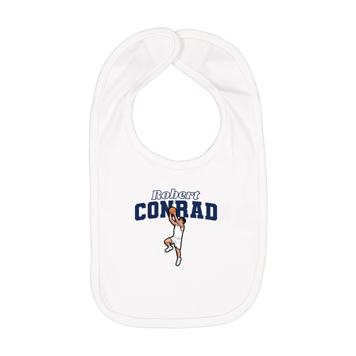 Infant Bib — Name Arch in White