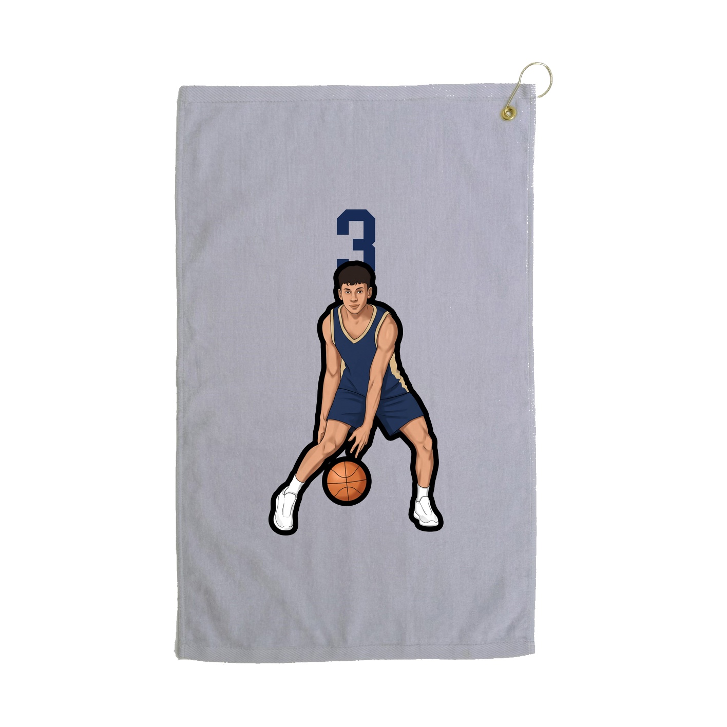 Golf Towel — Number Top in Grey
