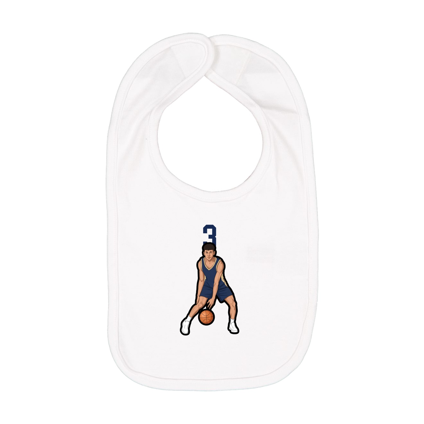 Infant Bib — Number Top in White