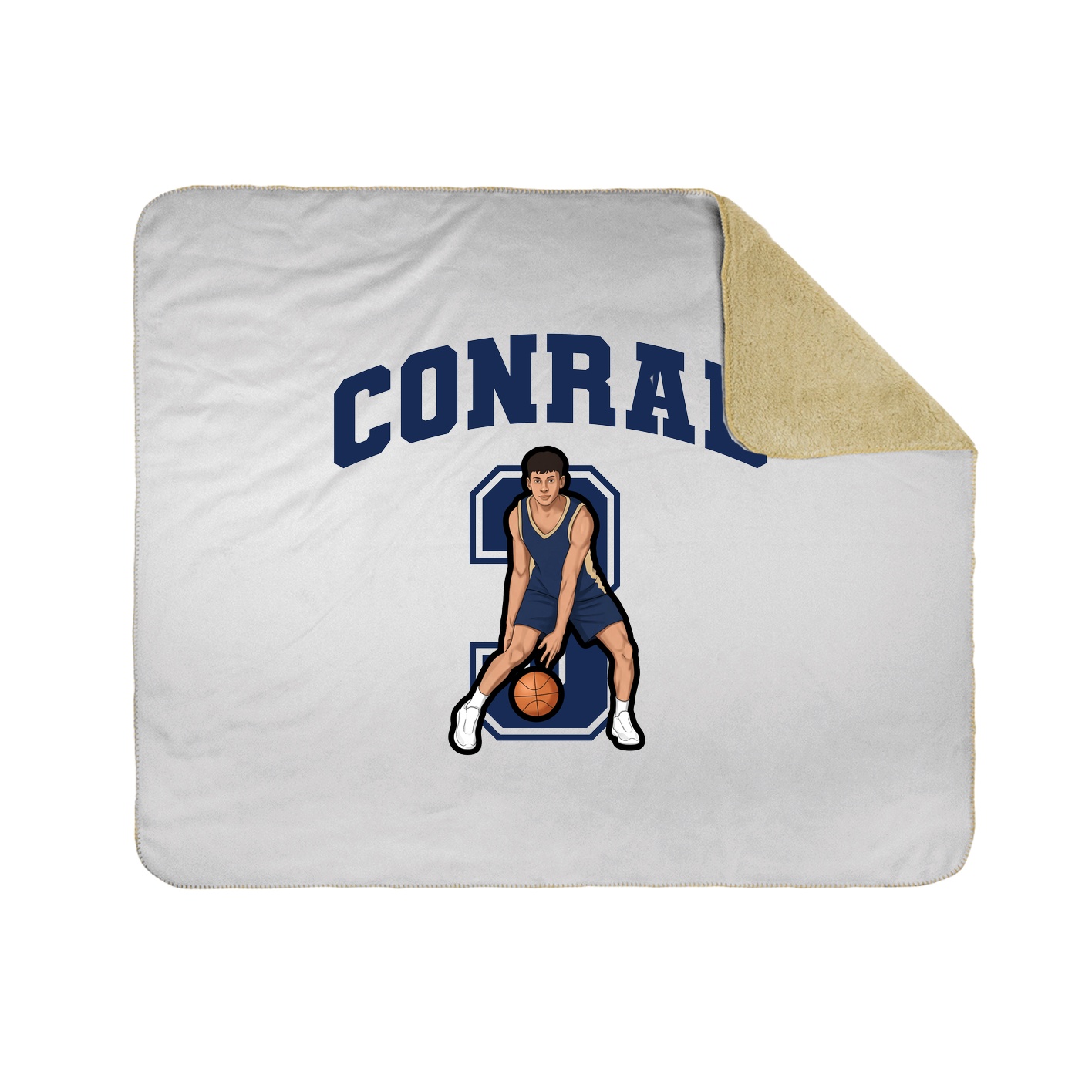 Throw Blanket — Number in White