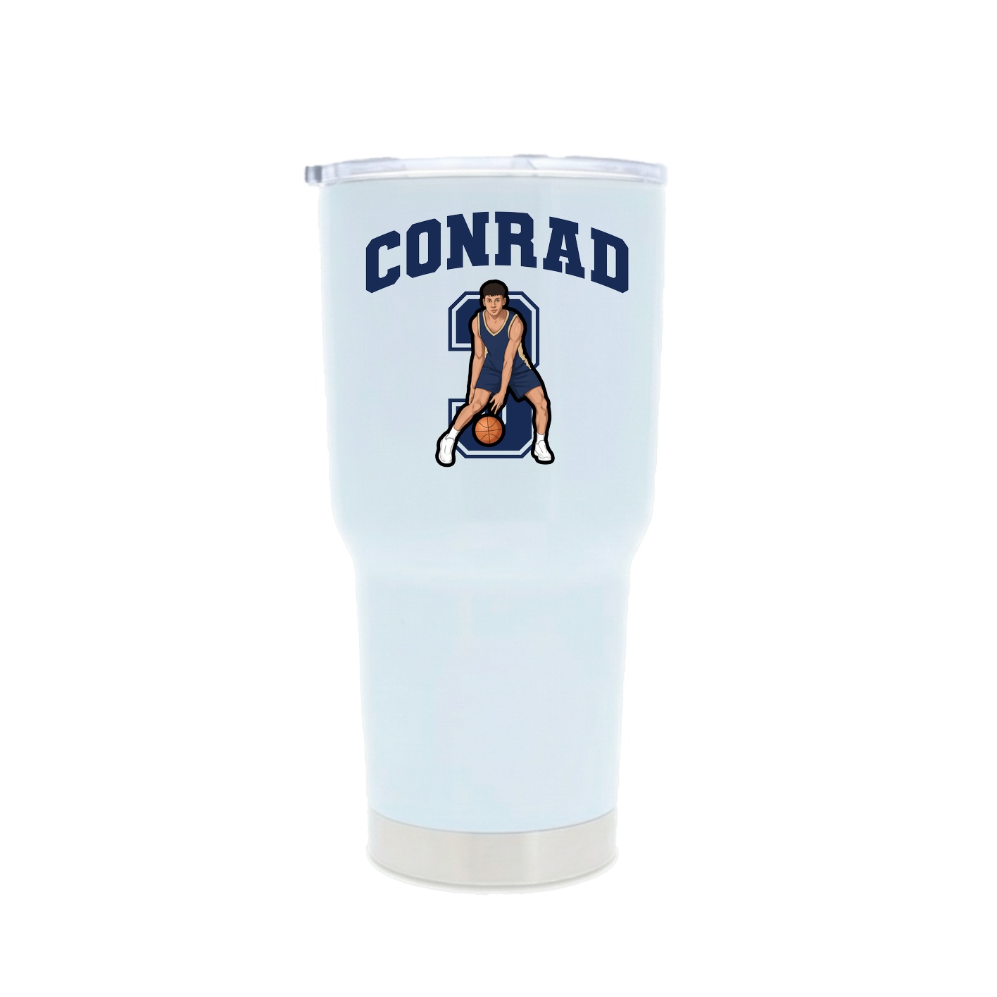 30oz Stainless Steel Tumbler — Number in White