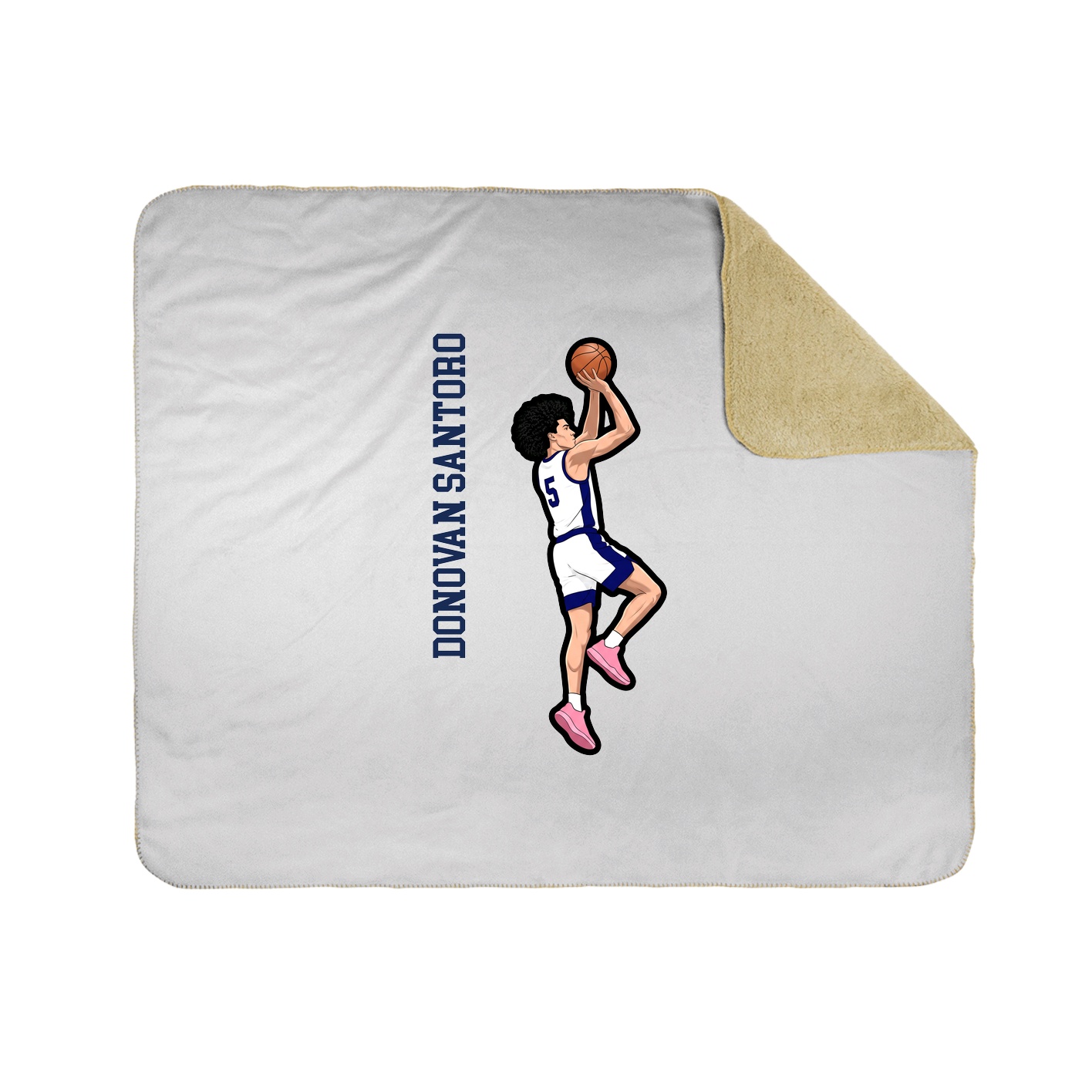 Throw Blanket — Name Vertical in White