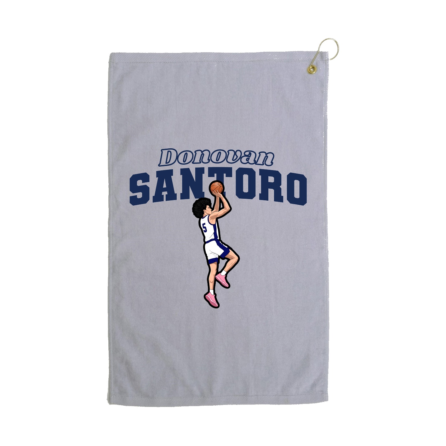 Golf Towel — Name Arch in Grey
