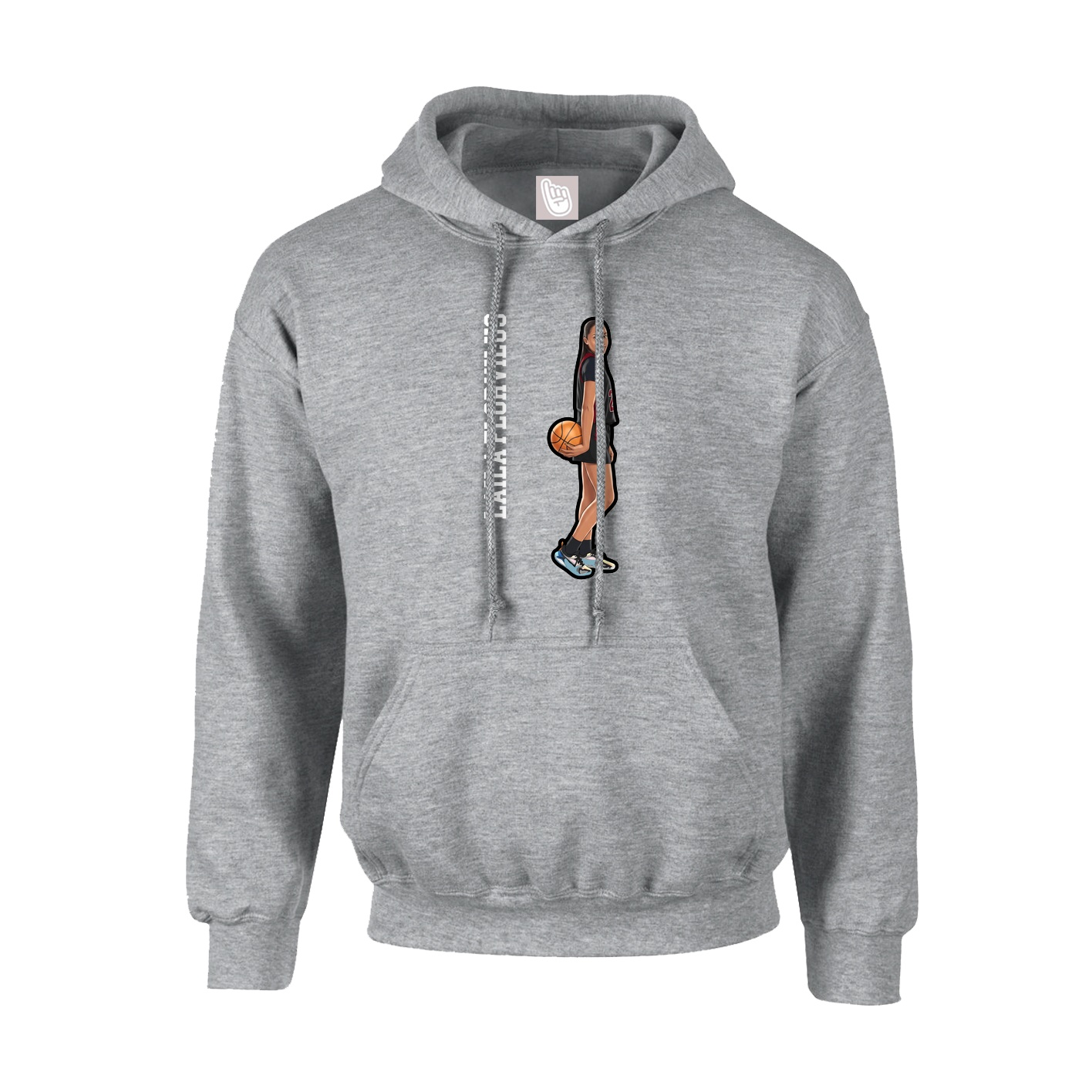 Hoodie — Name Vertical in Grey
