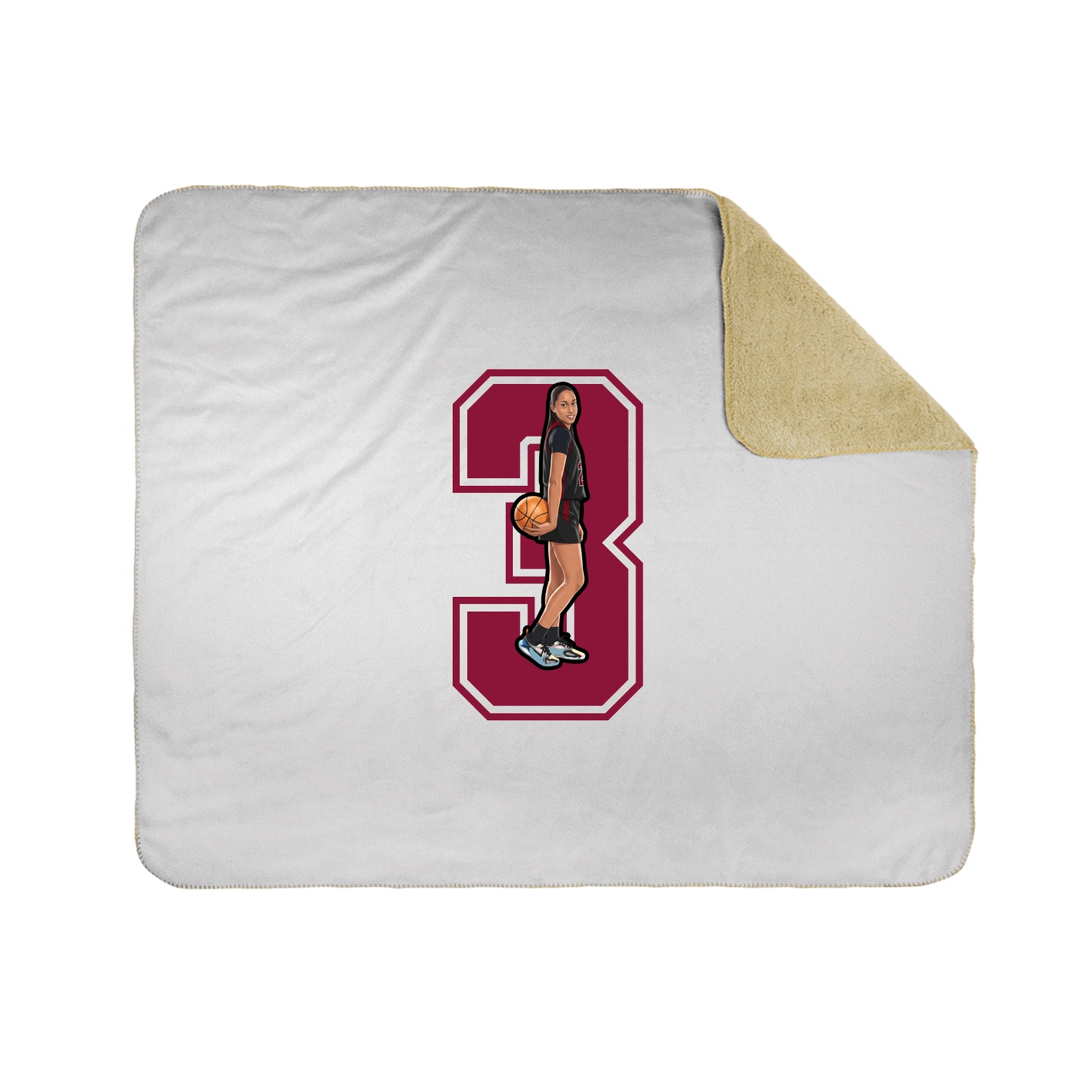 Throw Blanket — Number in White