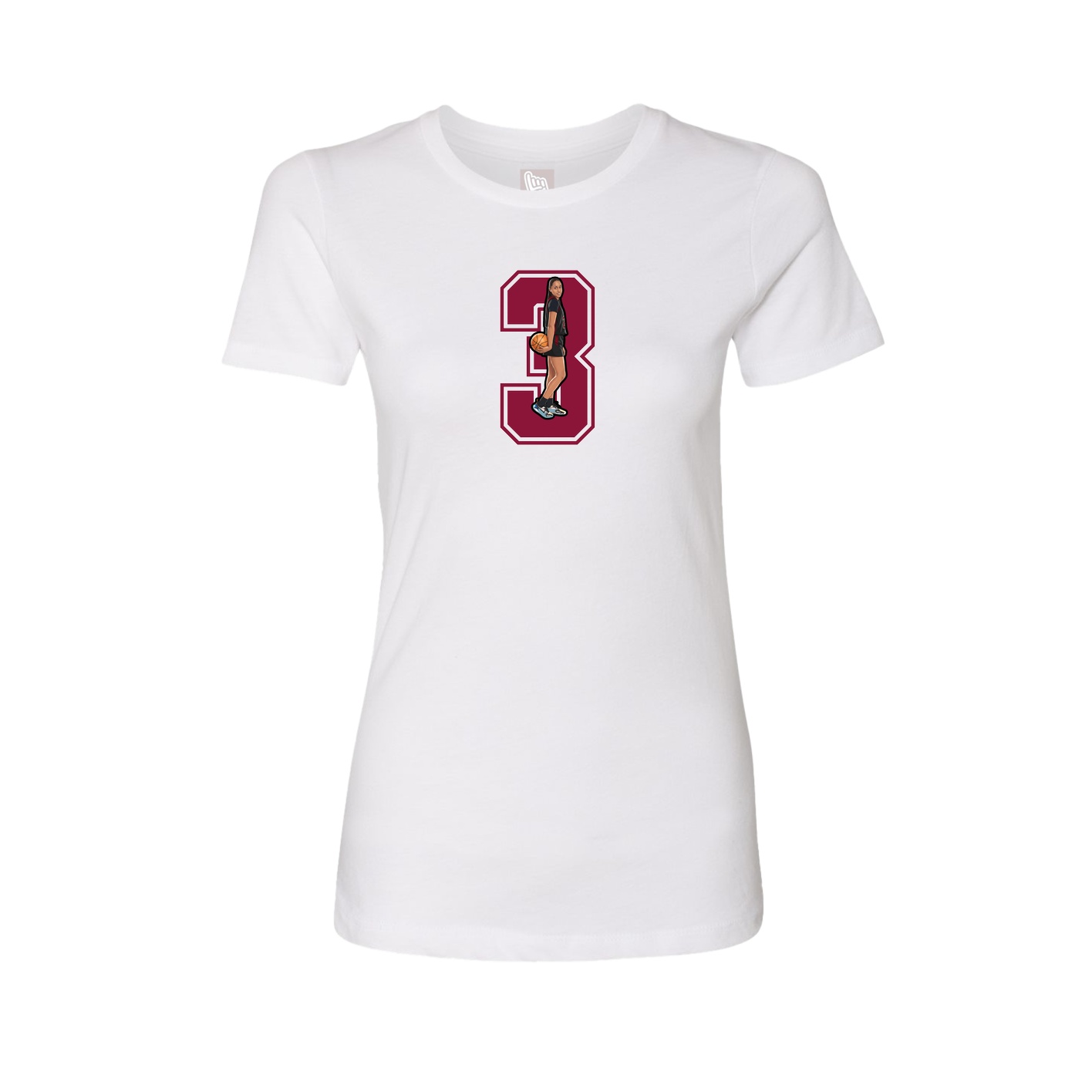 Womens Tee — Number in White