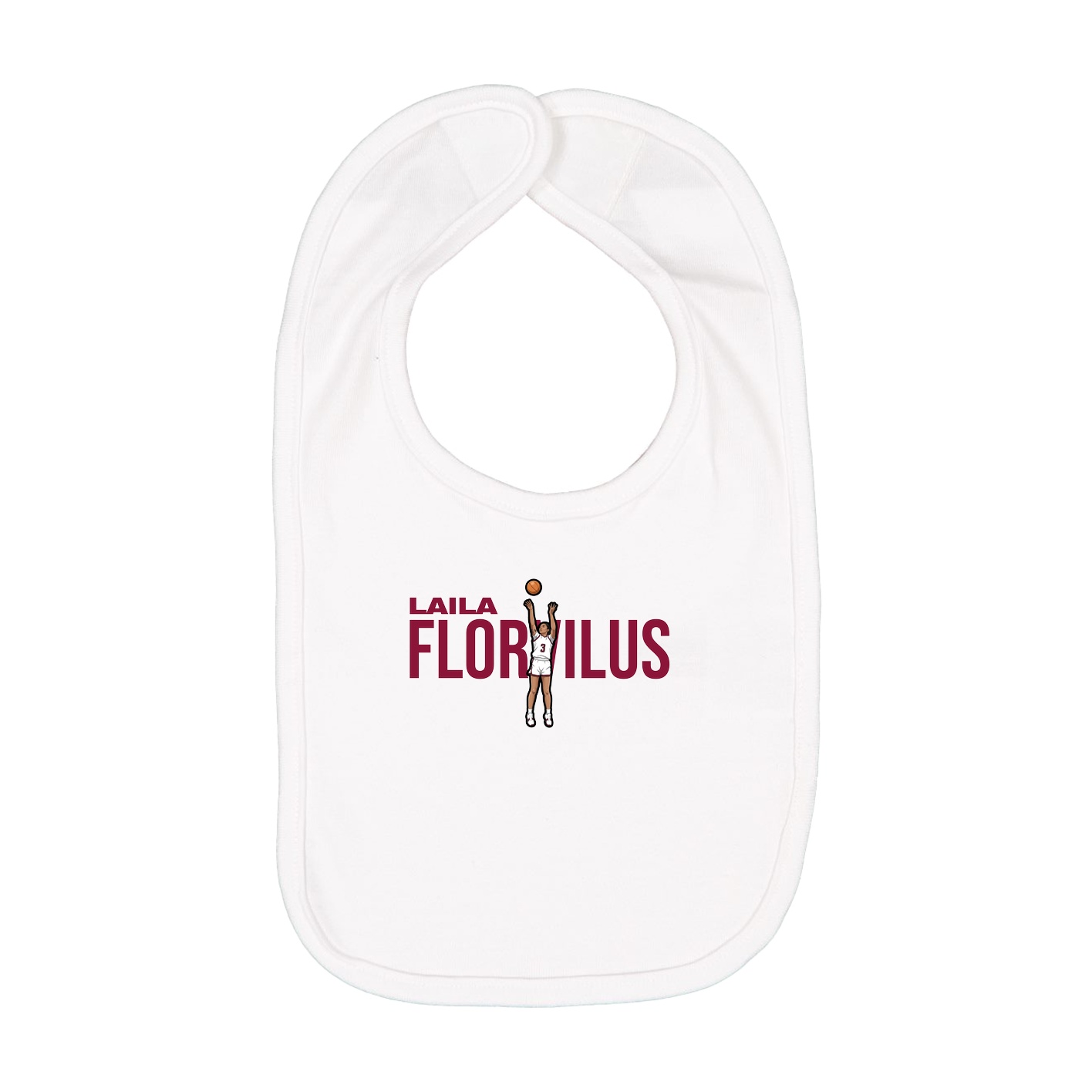 Infant Bib — Player Name in White