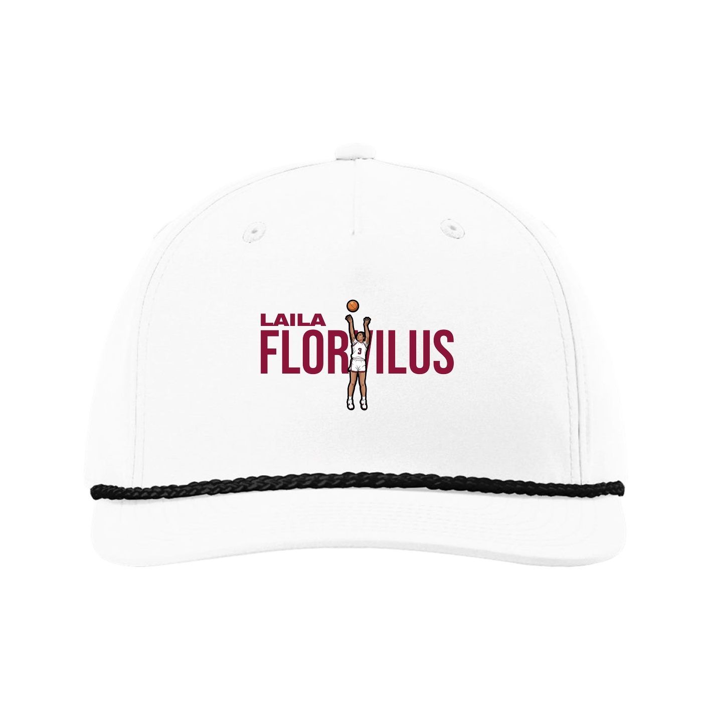Five-Panel Classic Rope Cap — Player Name in White