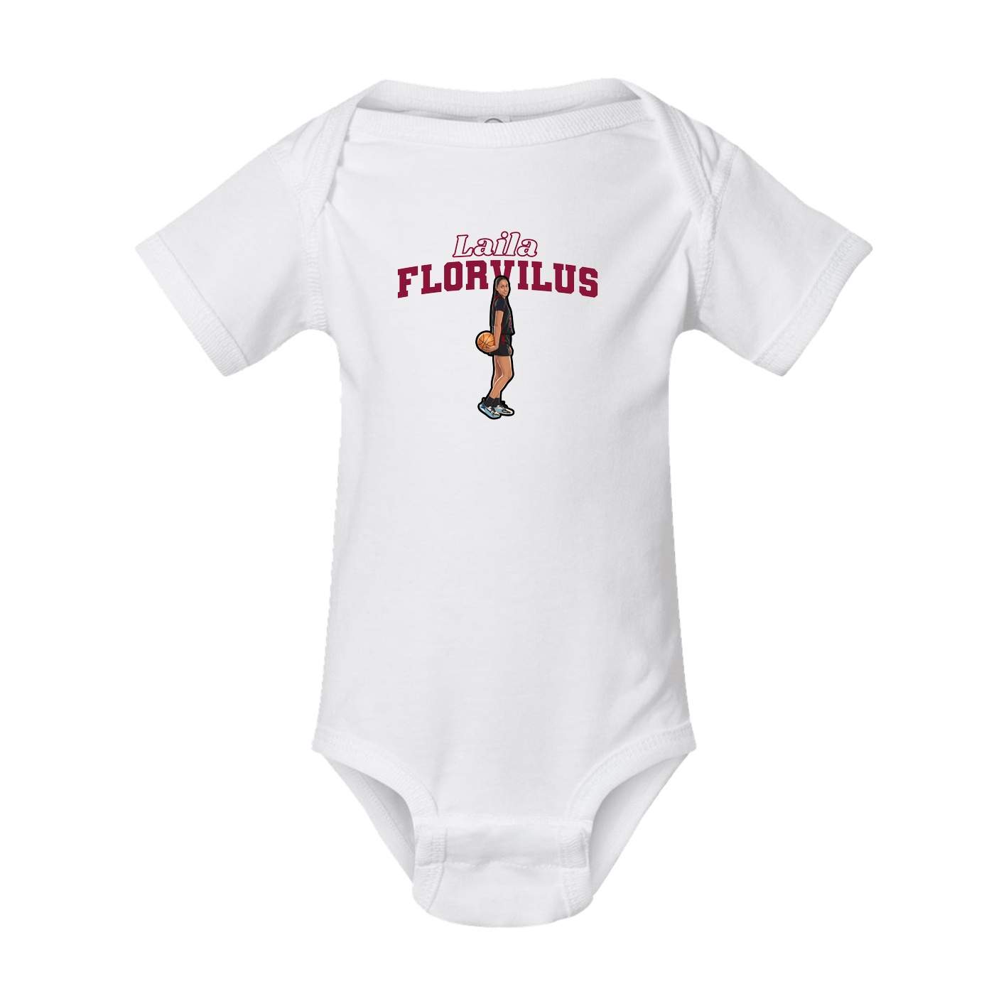 Baby Onesie — Name Arch in White