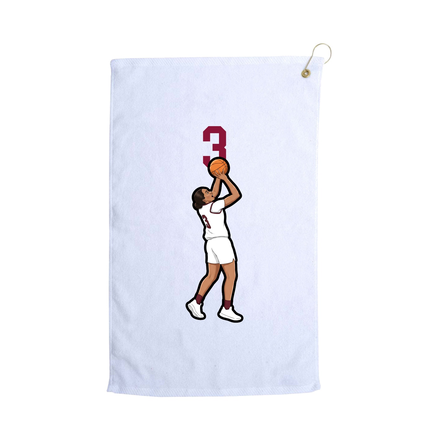 Golf Towel — Number Top in White