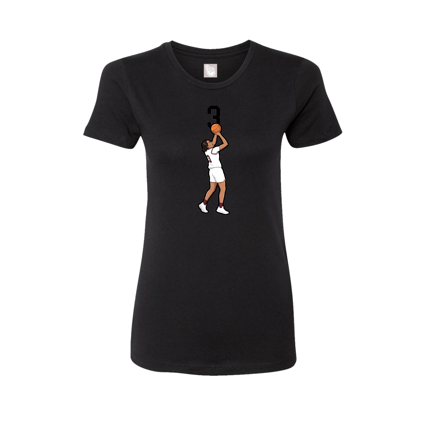 Fitted Women's Tee — Number Top in Black