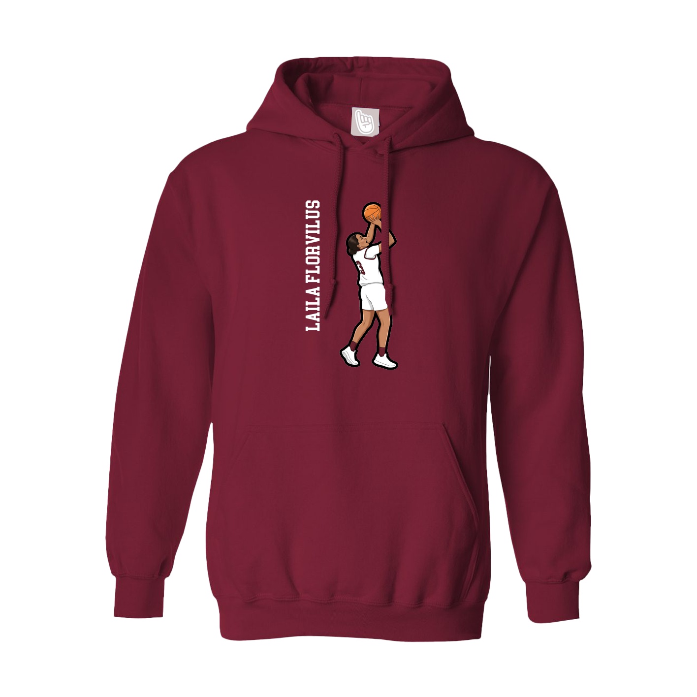 Hoodie — Name Vertical in Cardinal