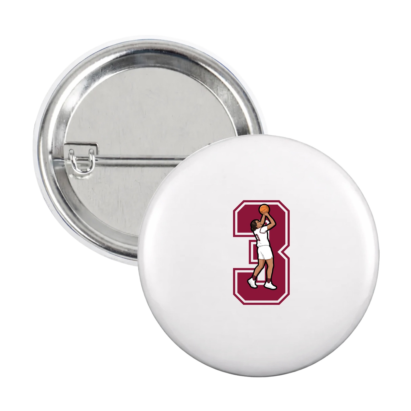 Game Day Button — Number in White