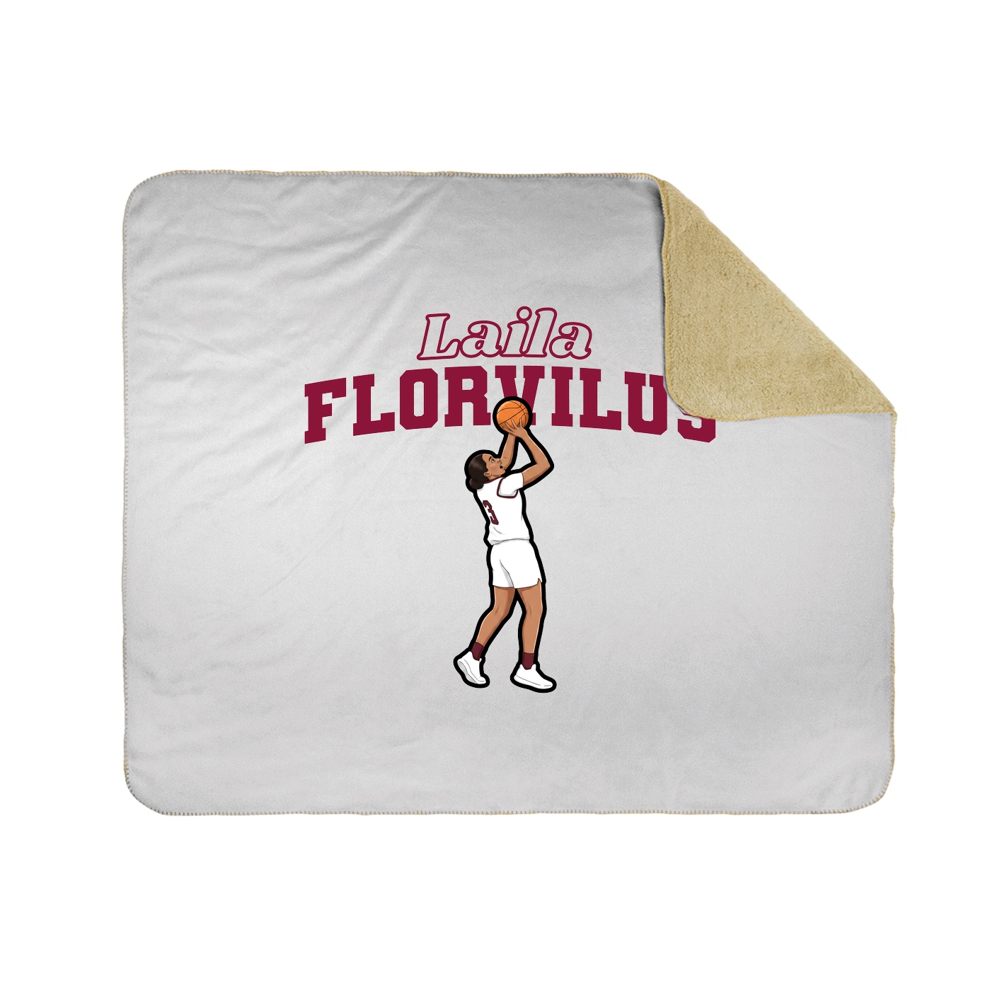 Throw Blanket — Name Arch in White