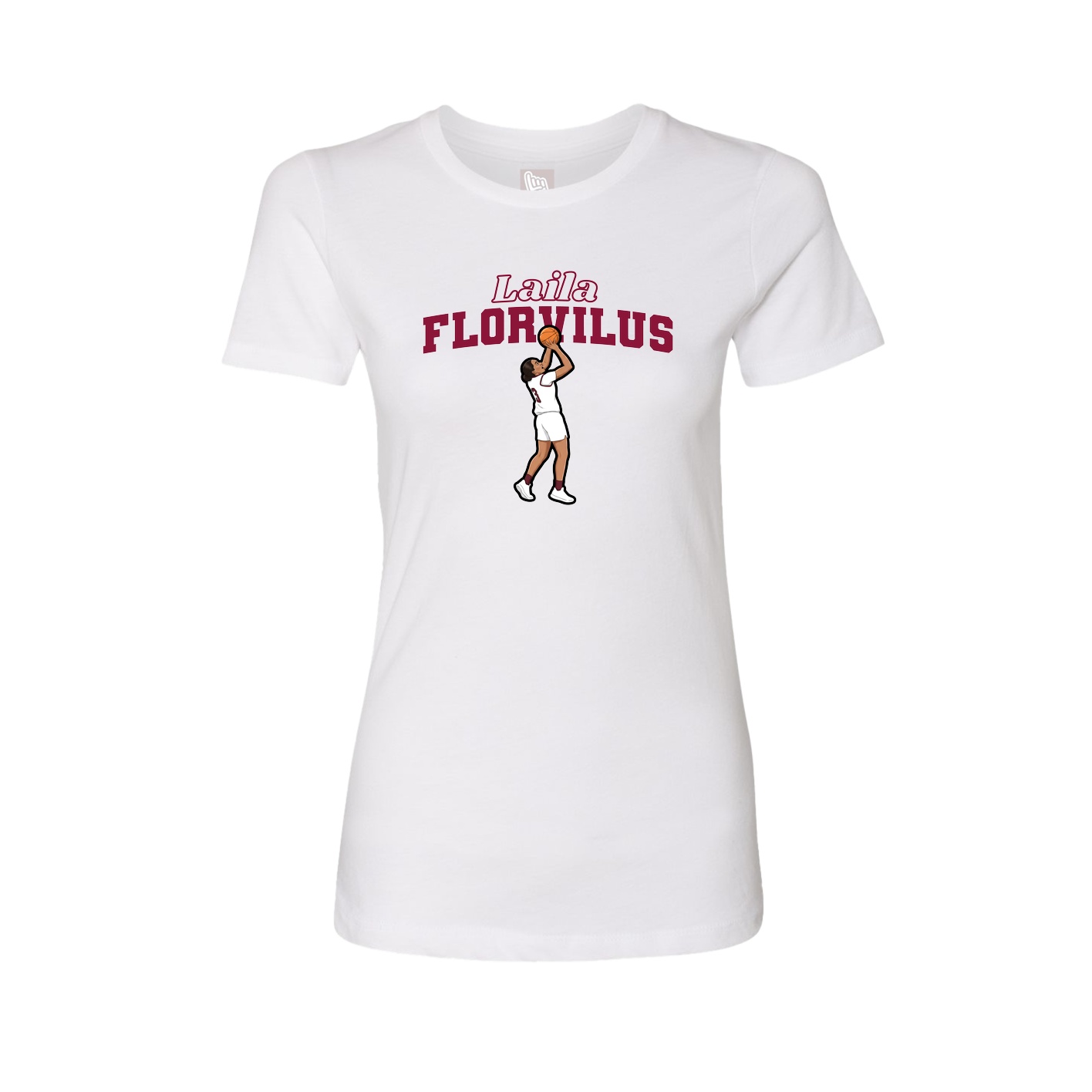 Womens Tee — Name Arch in White