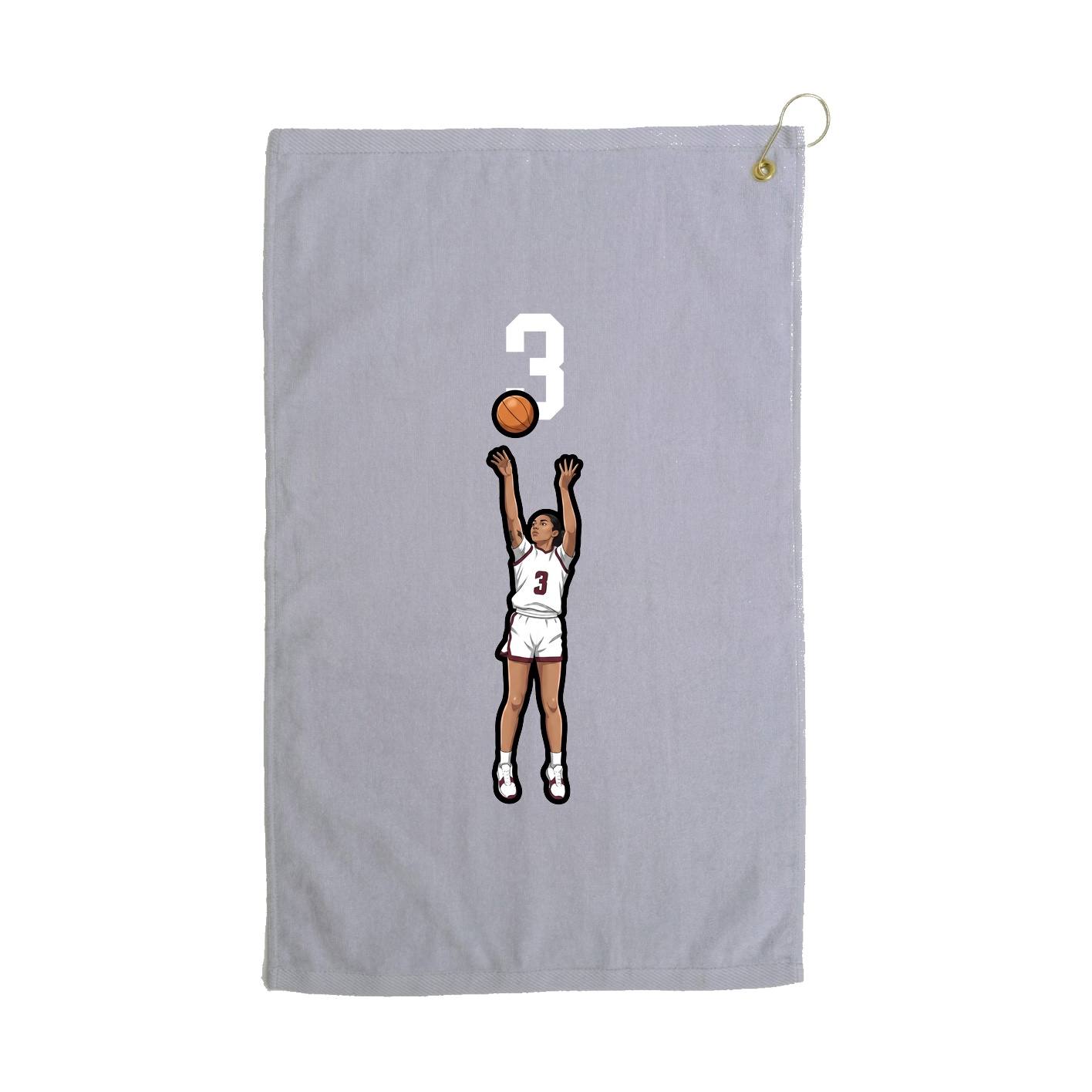 Golf Towel — Number Top in Grey