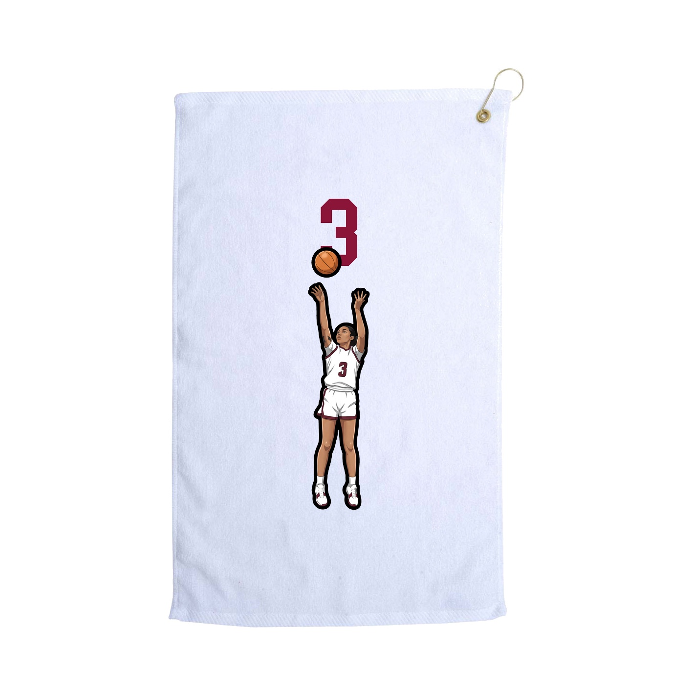 Golf Towel — Number Top in White