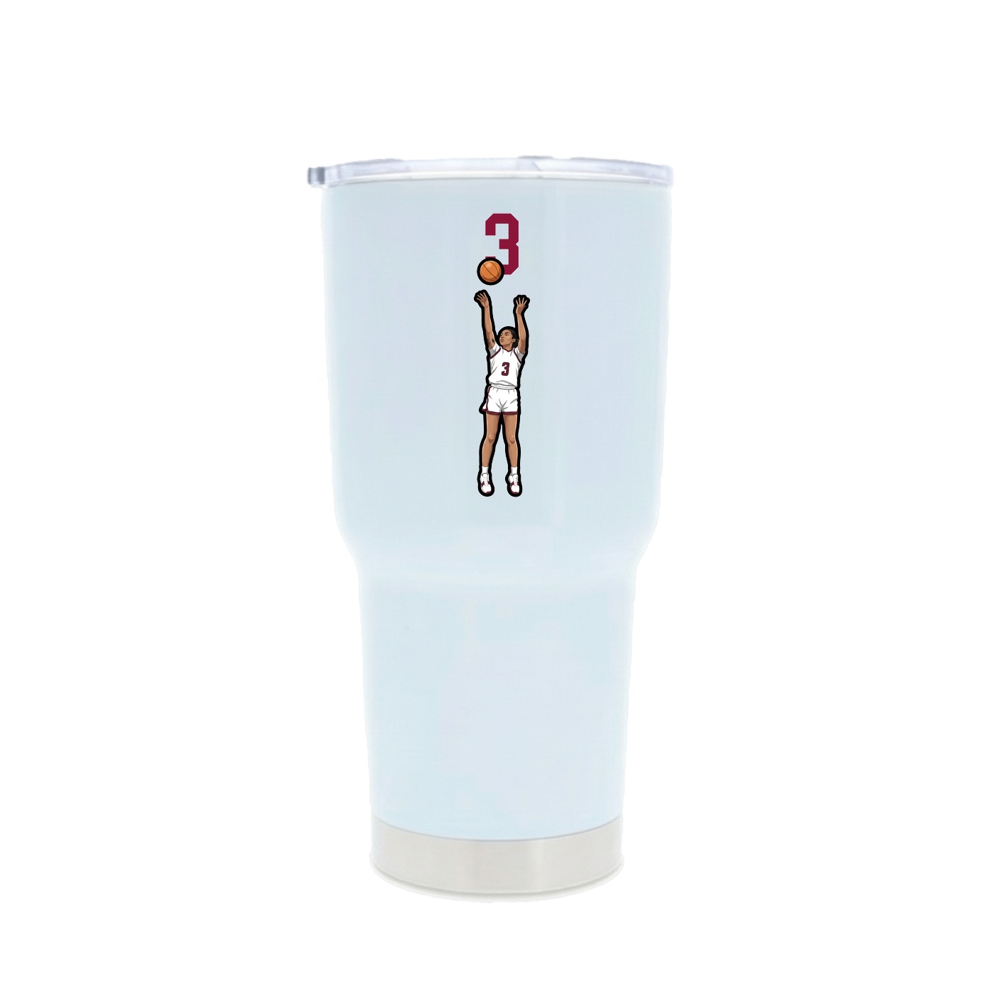 30oz Stainless Steel Tumbler — Number Top in White