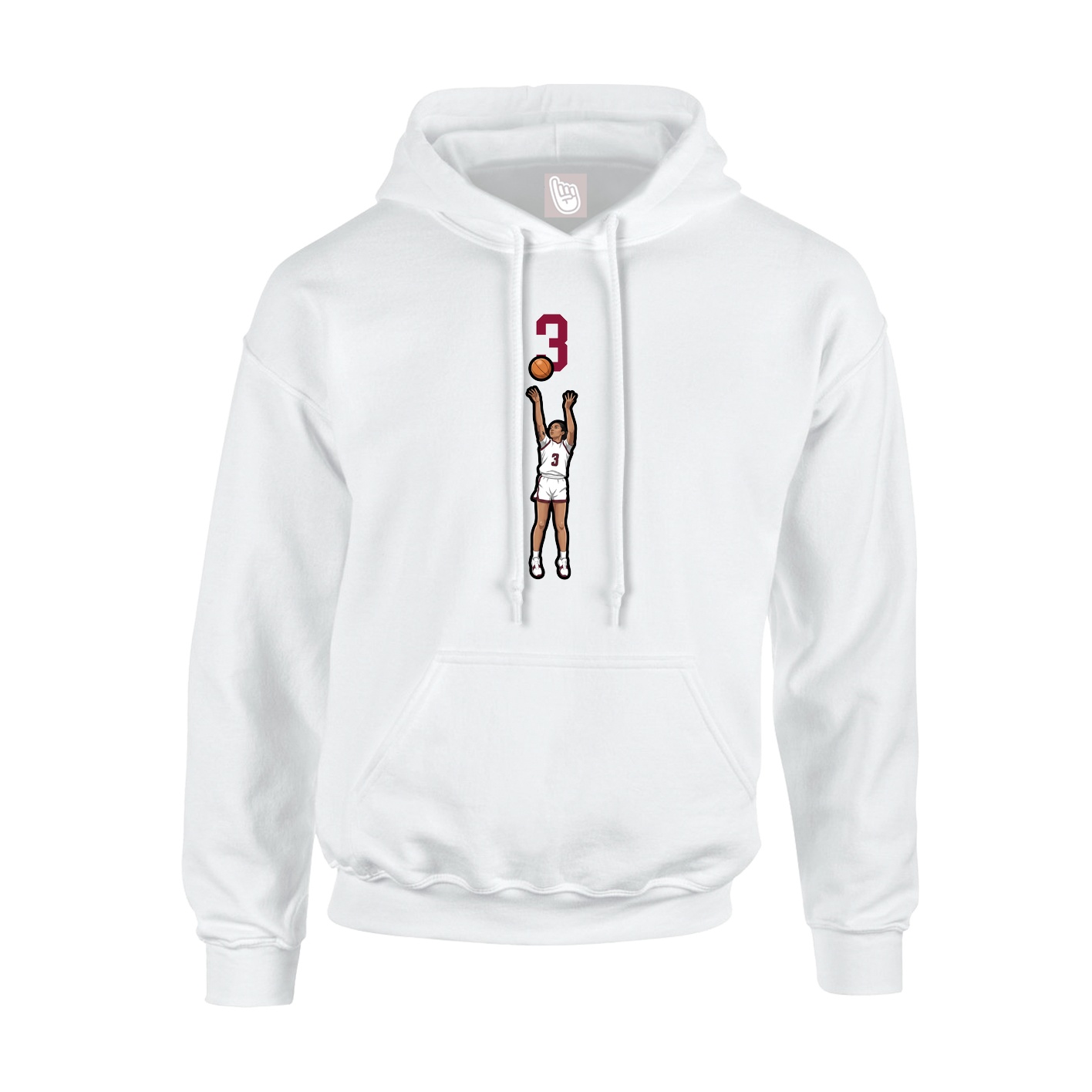 Youth Hoodie — Number Top in White