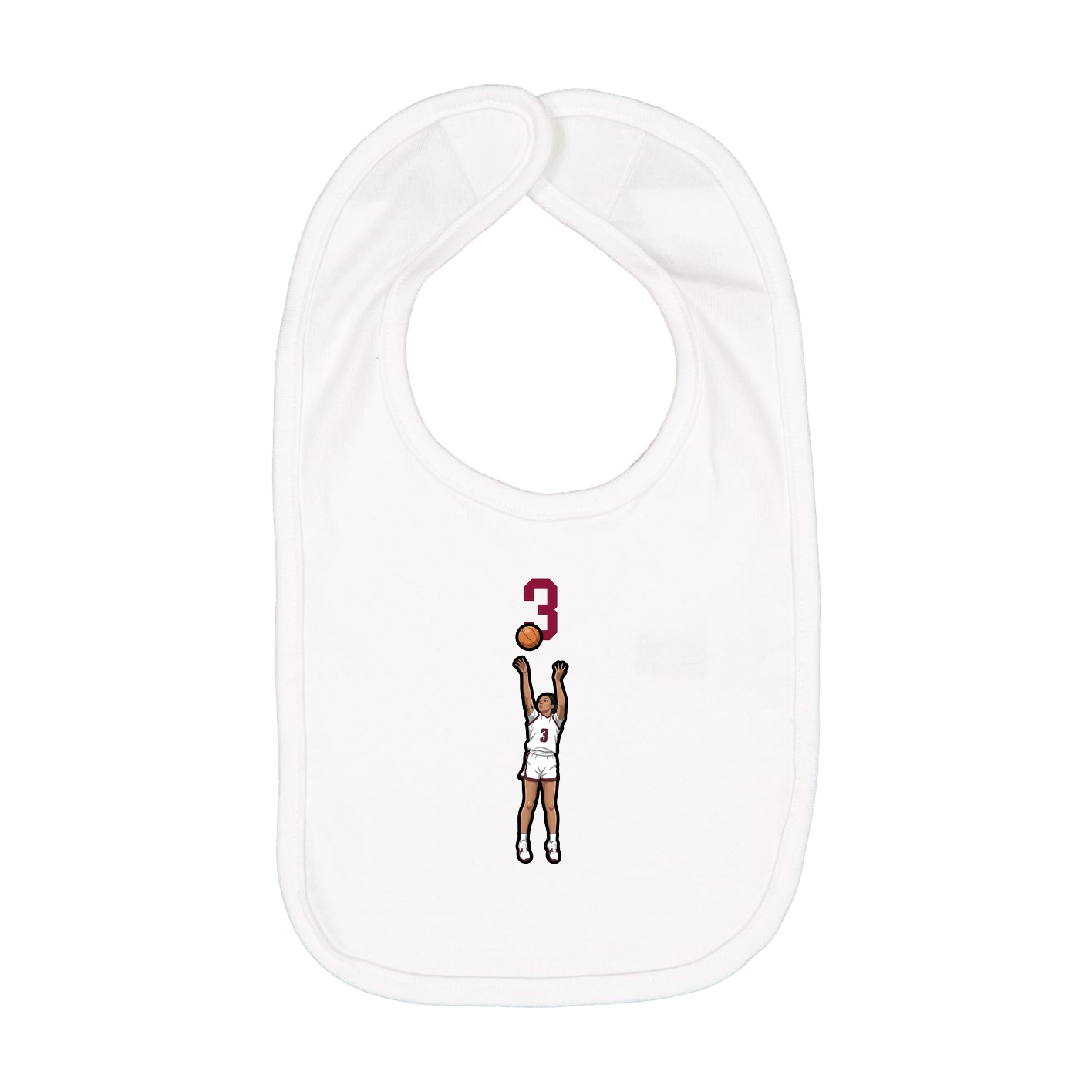 Infant Bib — Number Top in White