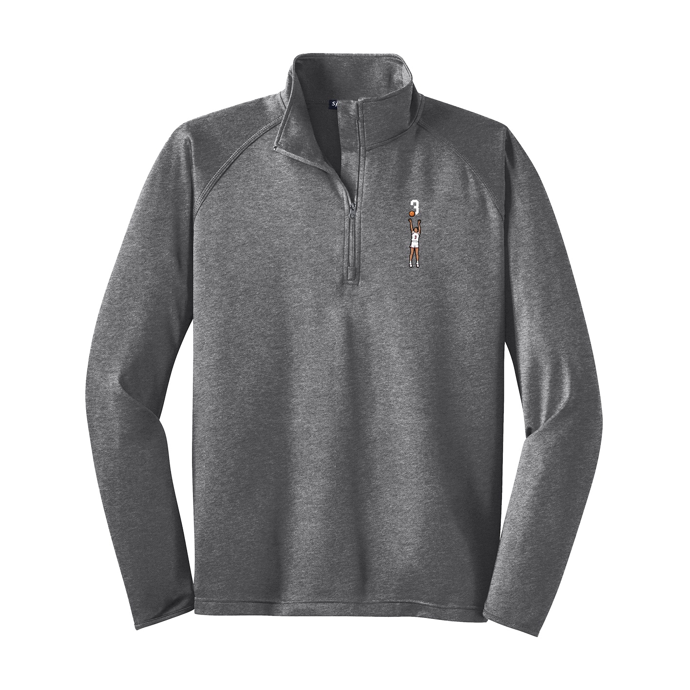 Q-Zip Pullover — Number Top in Grey