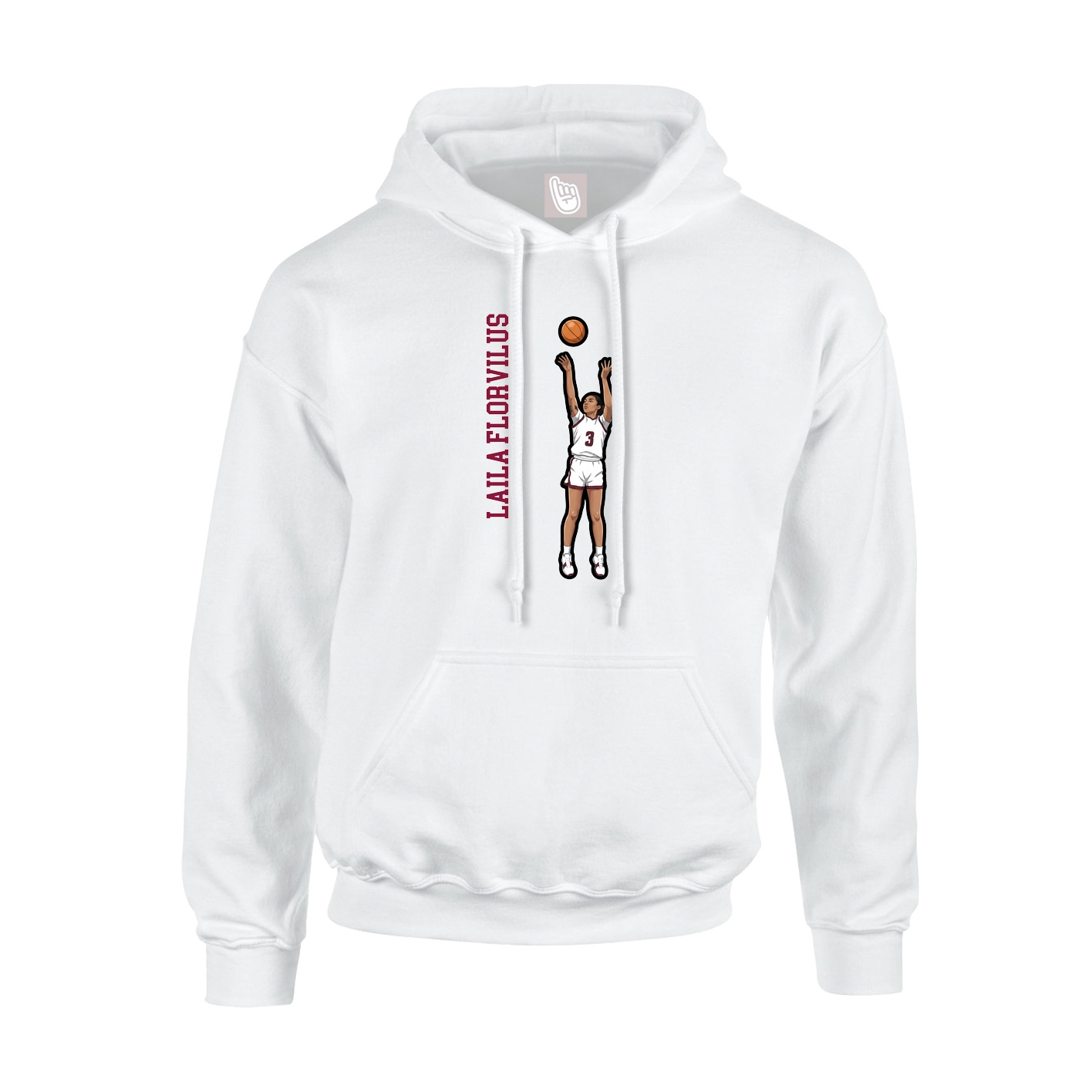 Hoodie — Name Vertical in White