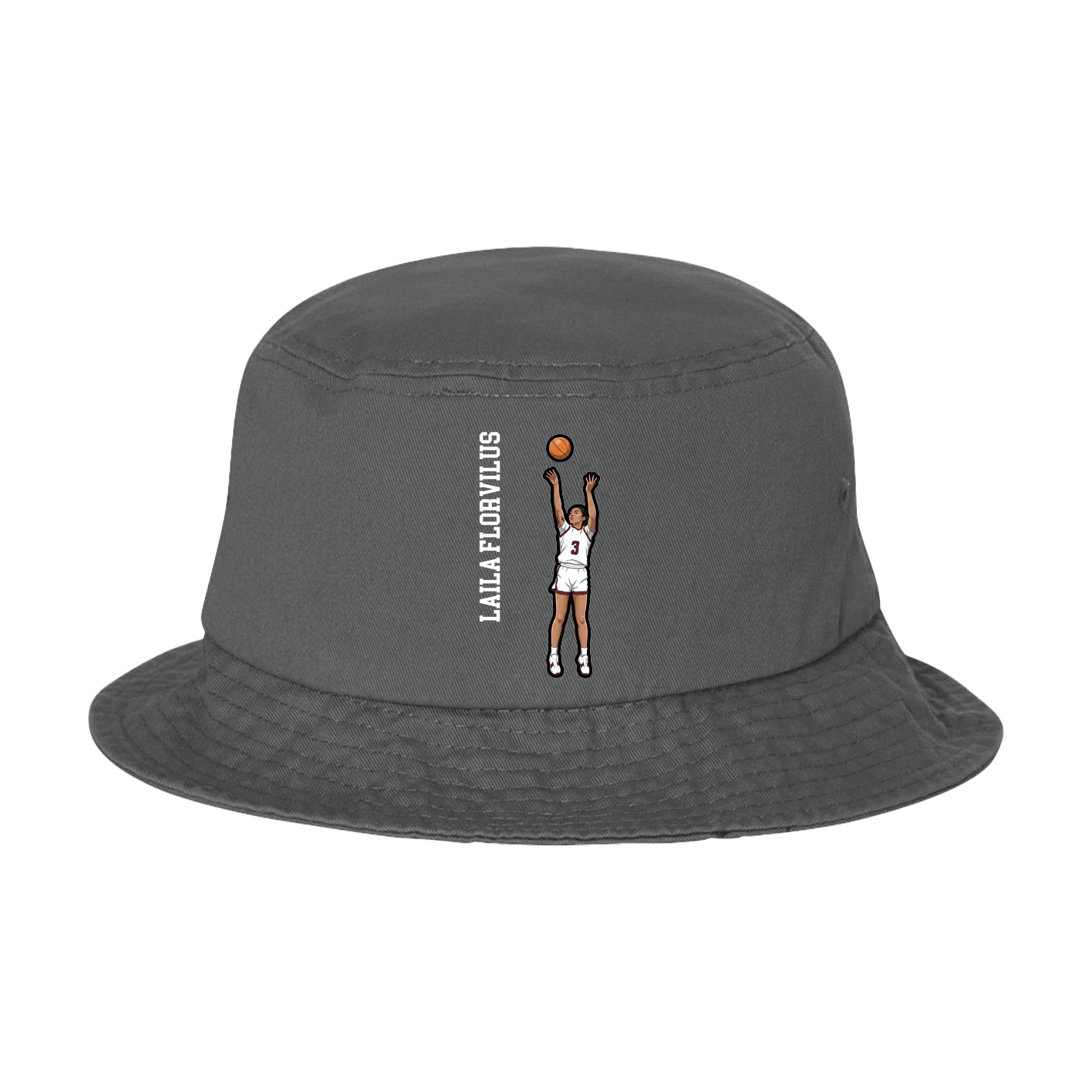 Bucket Cap — Name Vertical in Grey