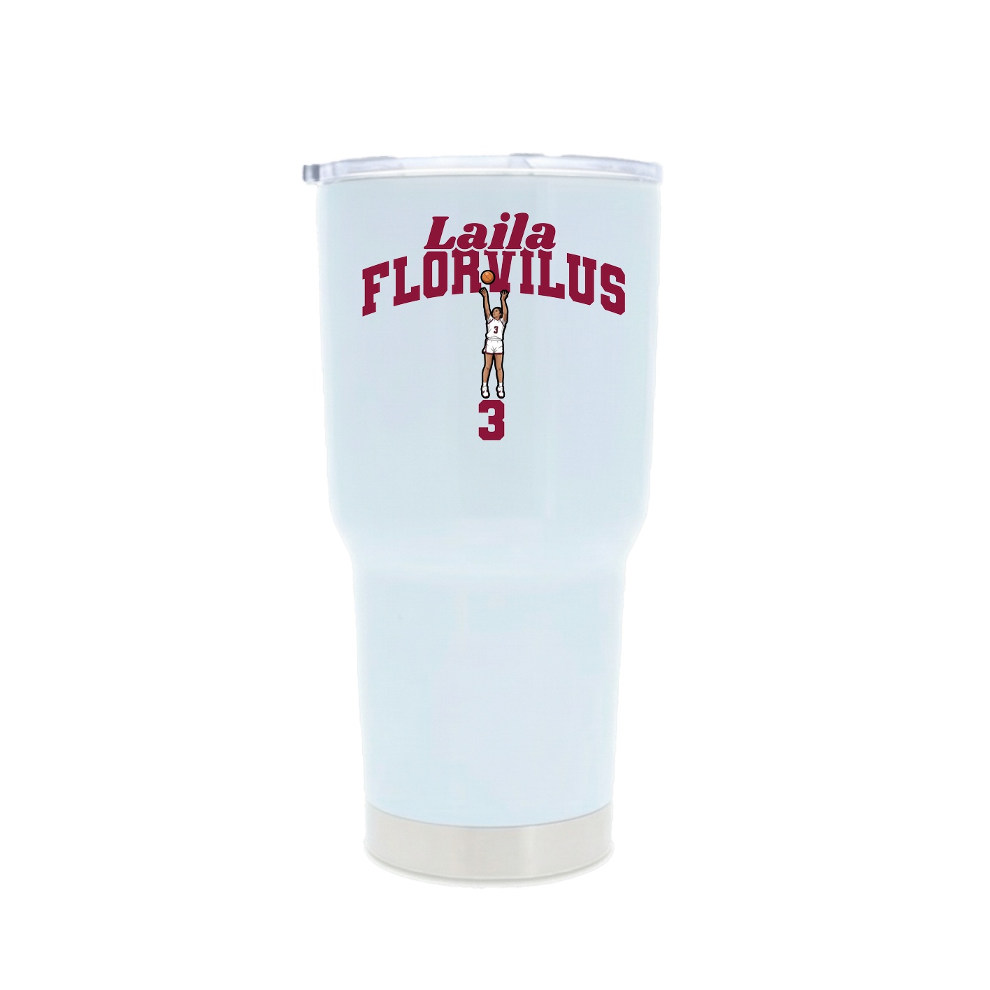 30oz Stainless Steel Tumbler — Signature Arch in White