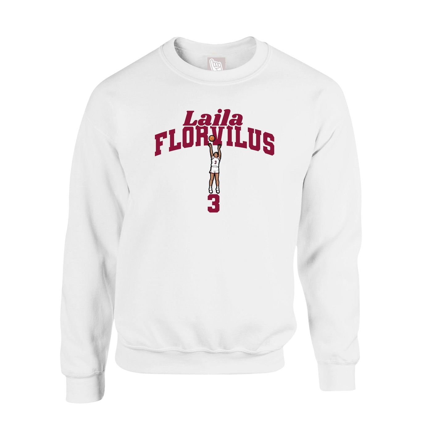 Fleece Crew — Signature Arch in White