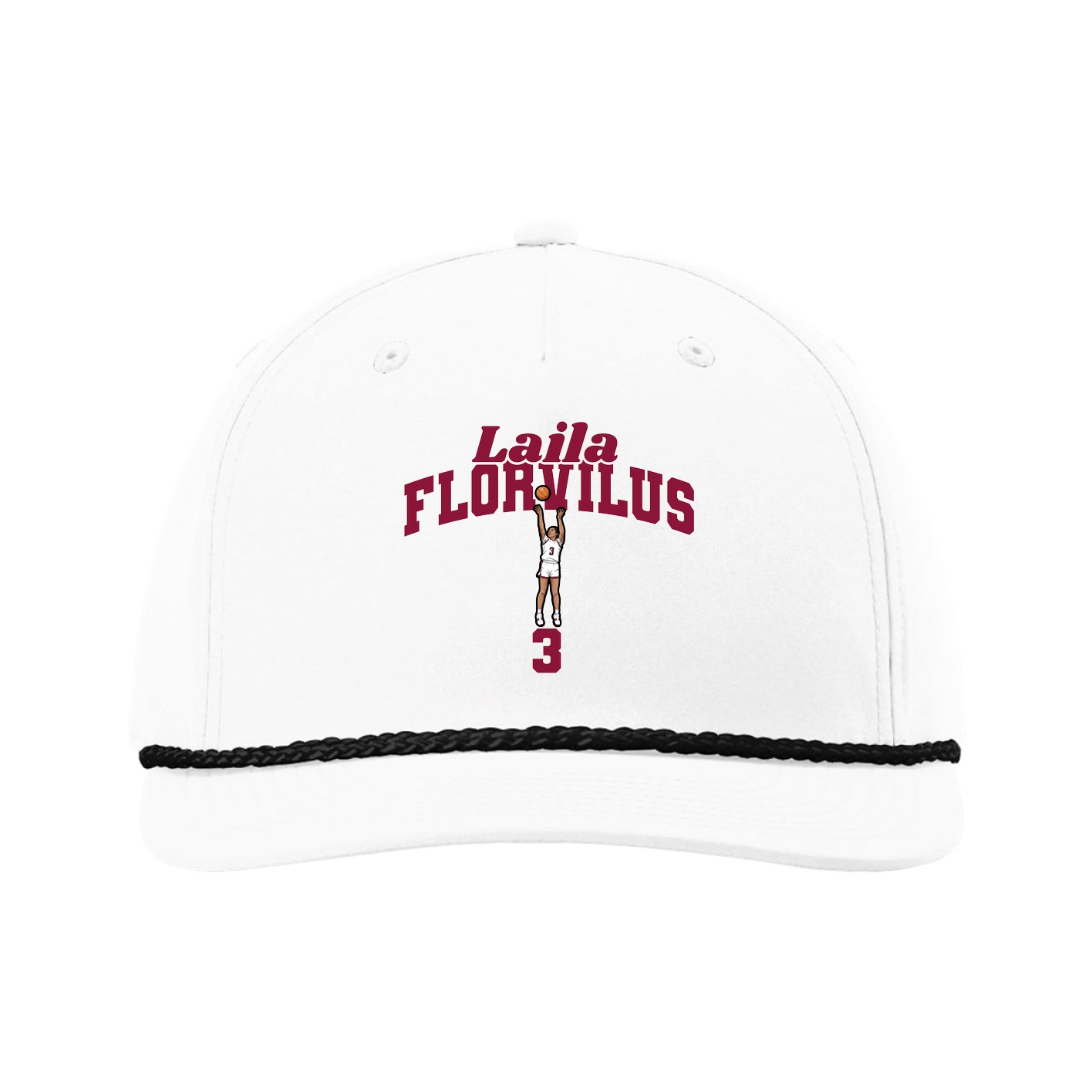 Five-Panel Classic Rope Cap — Signature Arch in White