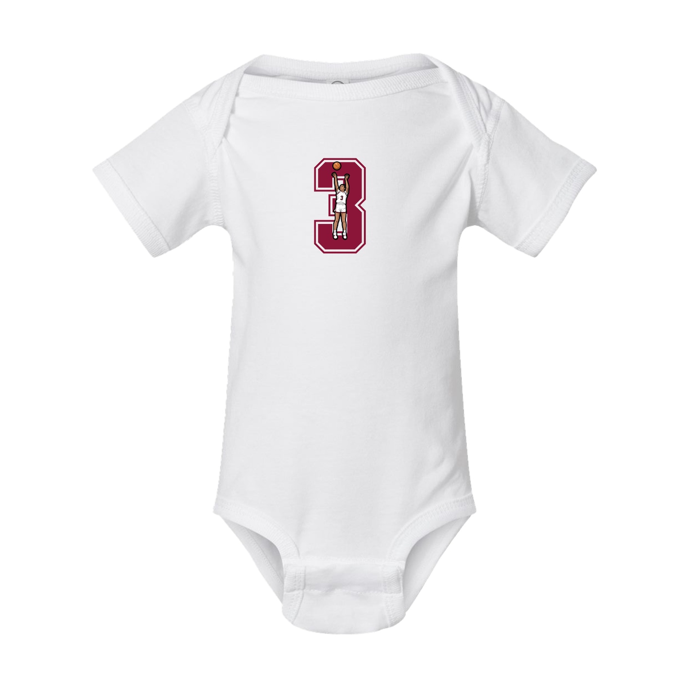Baby Onesie — Number in White