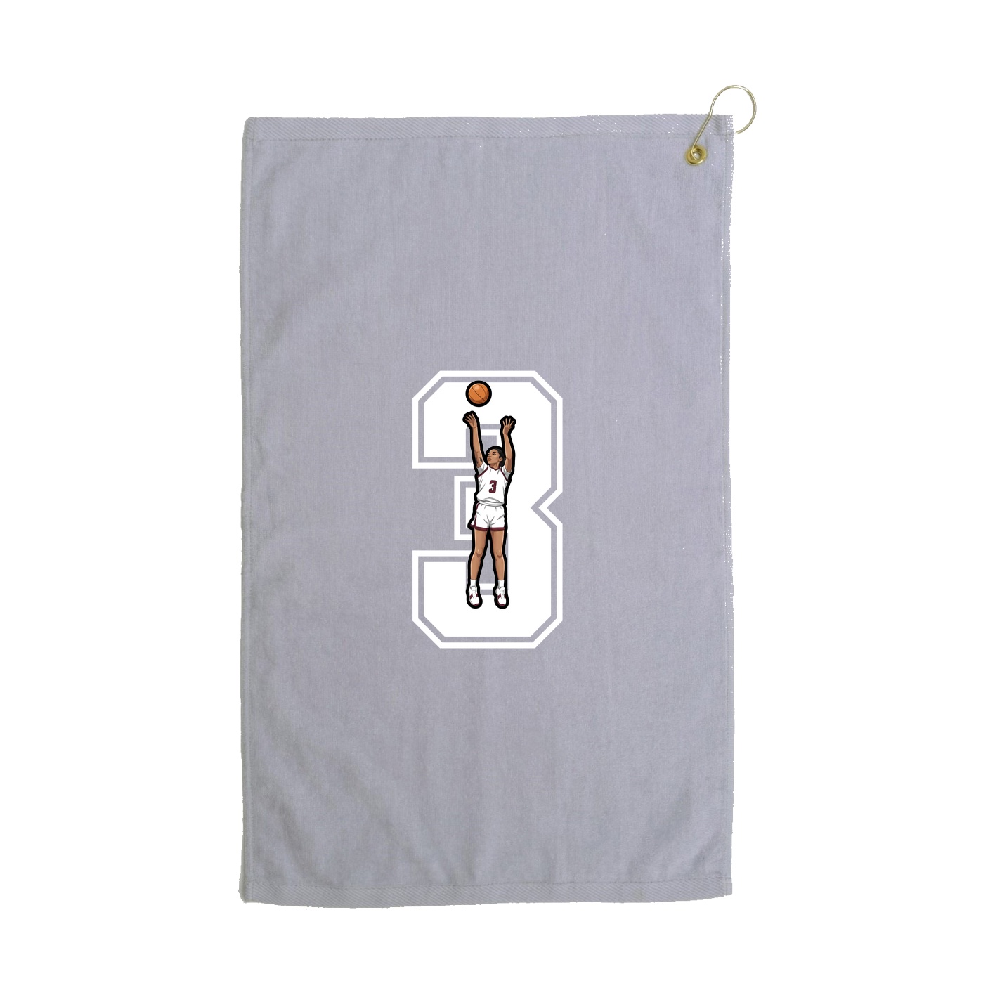 Golf Towel — Number in Grey