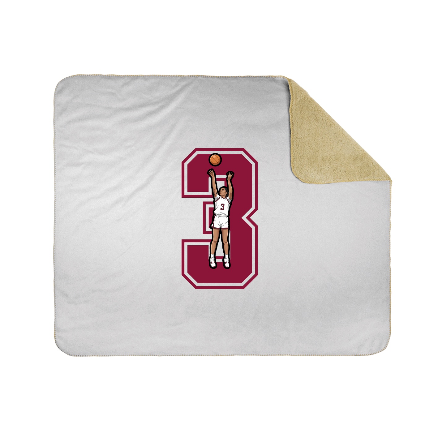 Throw Blanket — Number in White