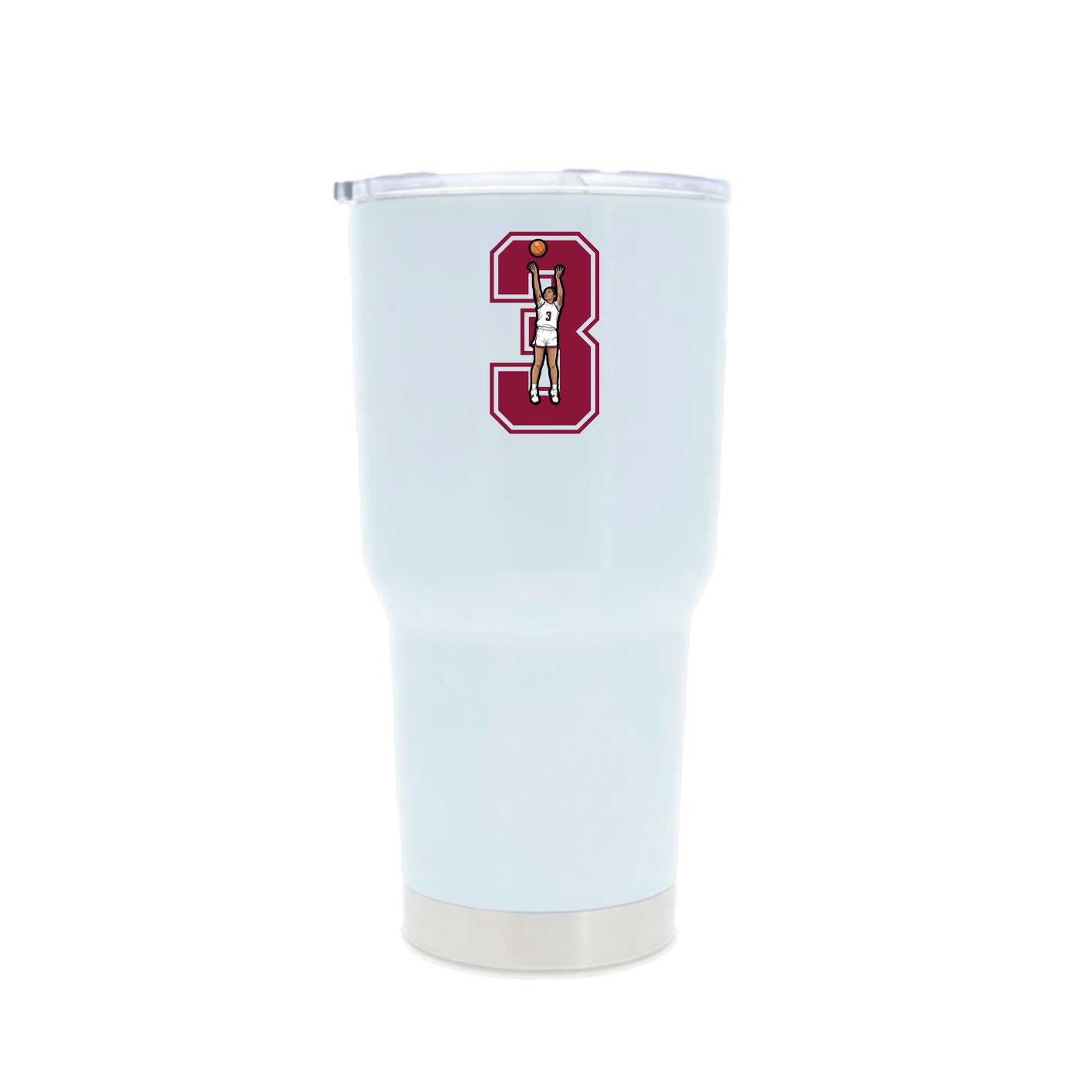 30oz Stainless Steel Tumbler — Number in White