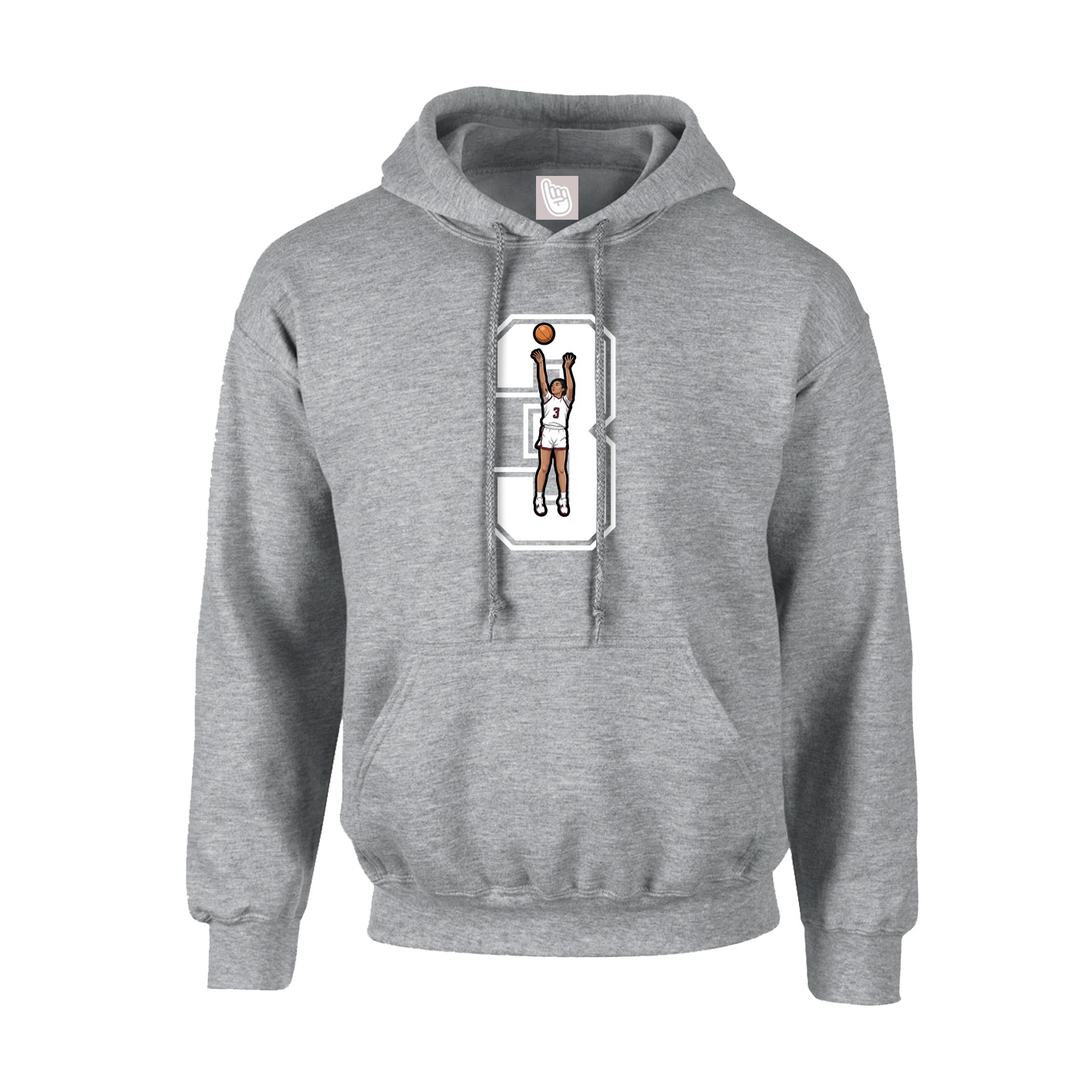 Hoodie — Number in Grey