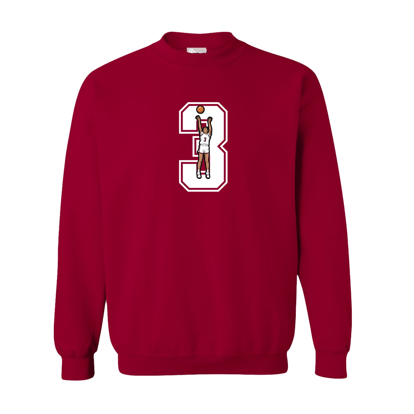 Fleece Crew — Number in Cardinal