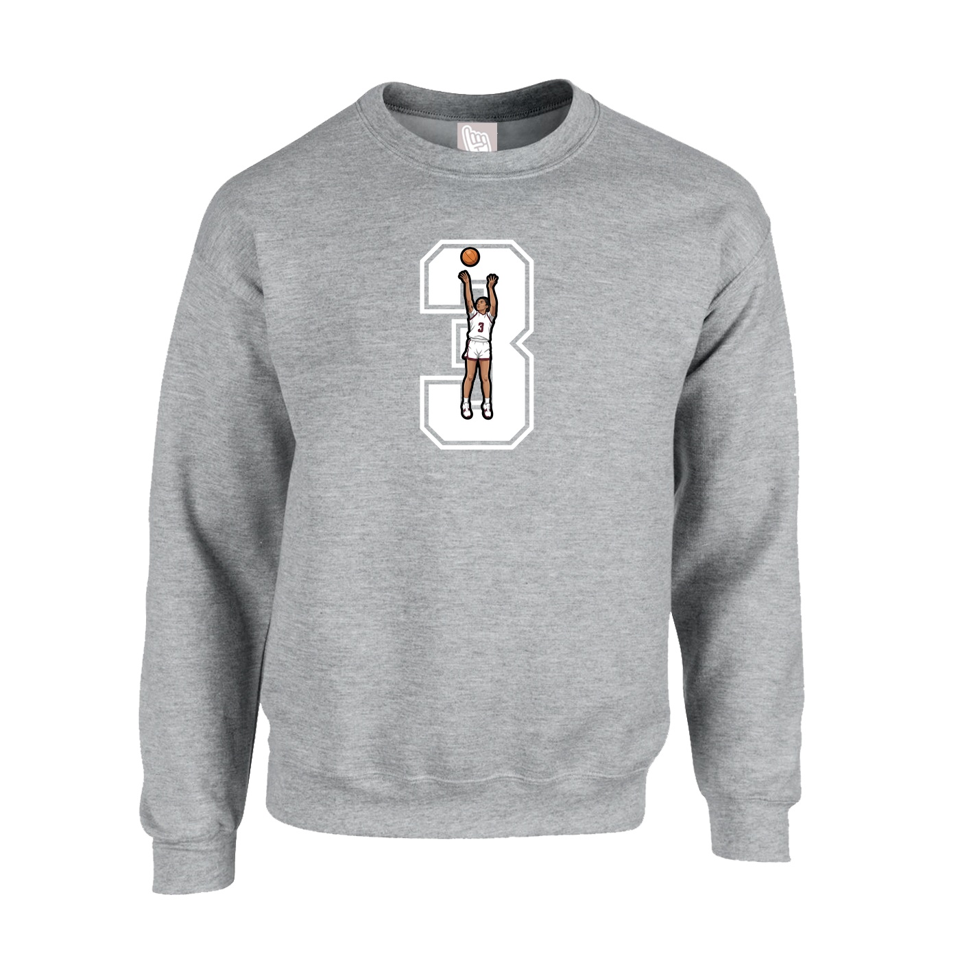 Fleece Crew — Number in Grey
