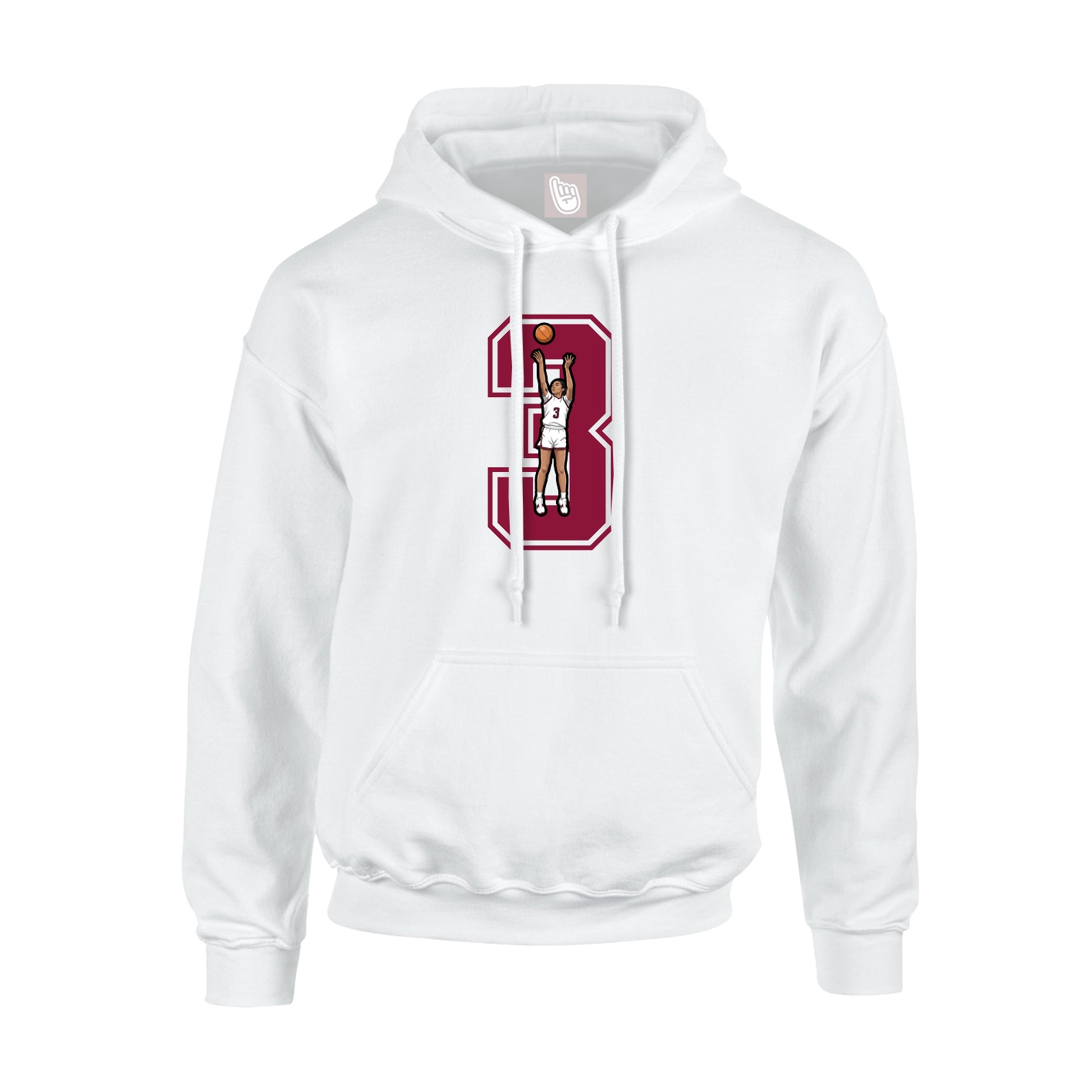 Youth Hoodie — Number in White